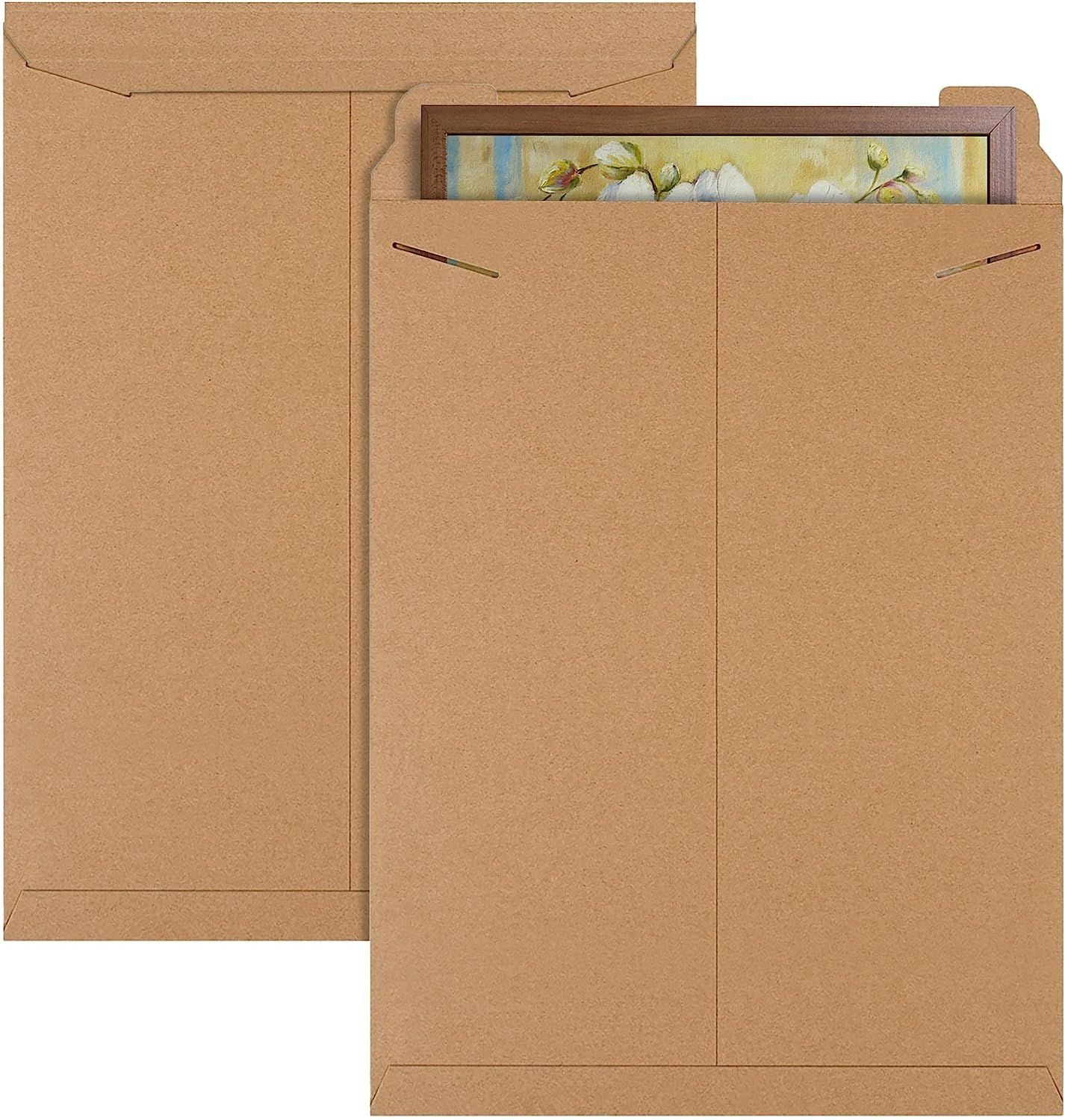 Pack of 5 Tab Lock Mailers 18 x 24 Kraft Chipboard envelopes 18x24 Rigid Paperboard mailers. Locking tab Closure. No Bend documents; Photos; Diplomas. Ideal for CD; DVD; booklets; Jewelry.