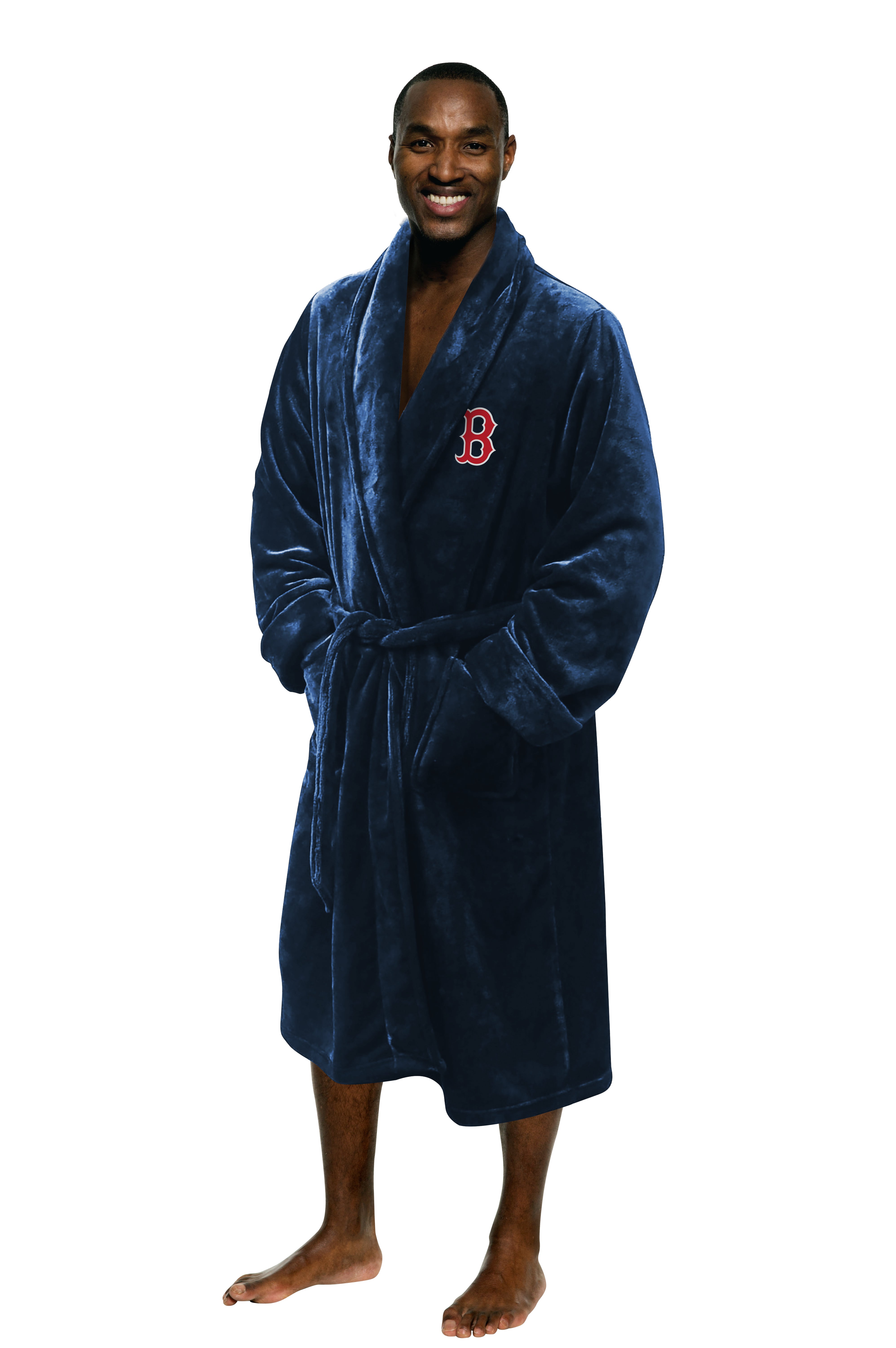 Red Sox OFFICIAL MLB Men's L/XL Silk Touch Bath Robe; 26" x 47"