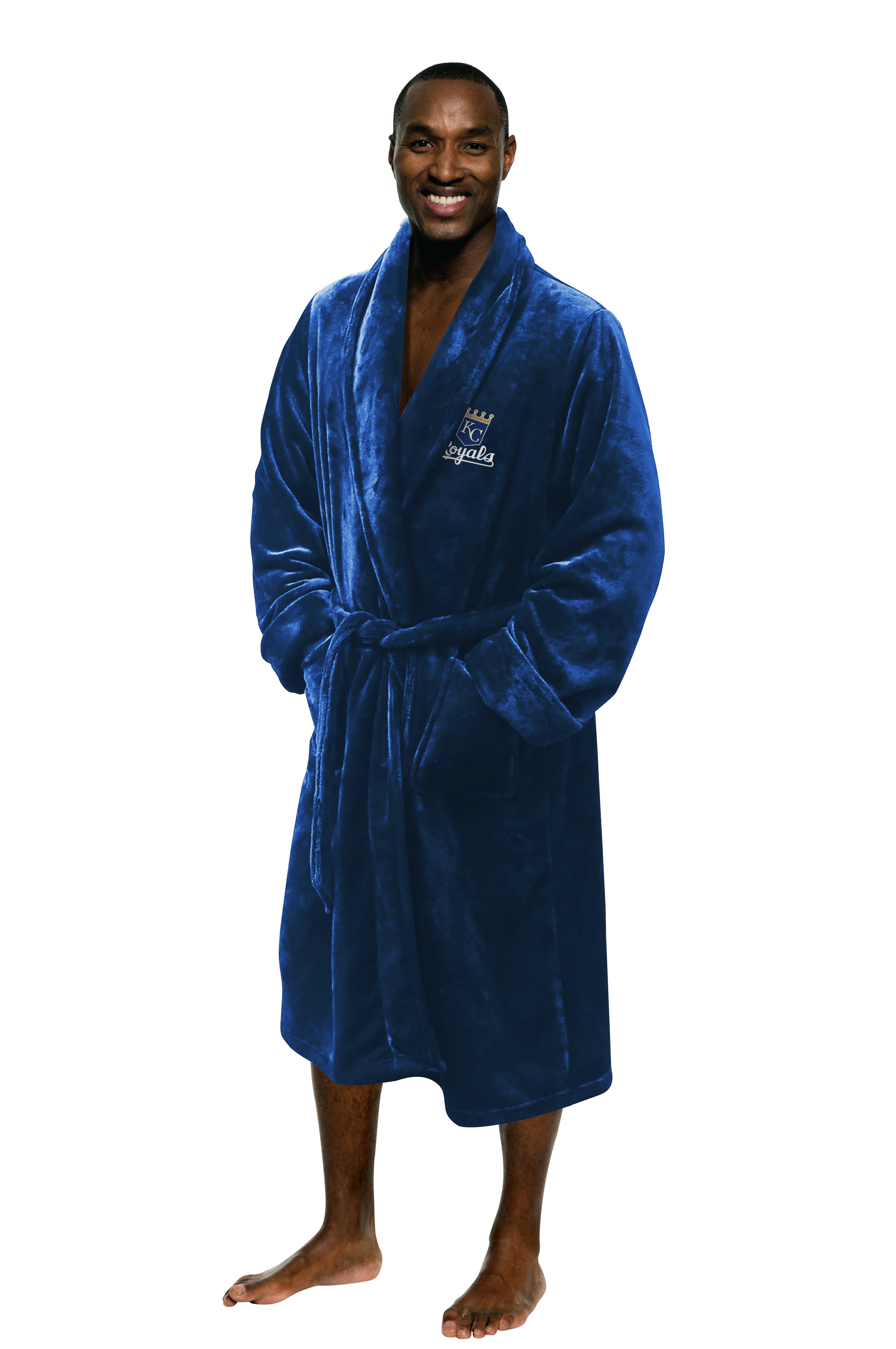 Royals OFFICIAL MLB Men's L/XL Silk Touch Bath Robe; 26" x 47"