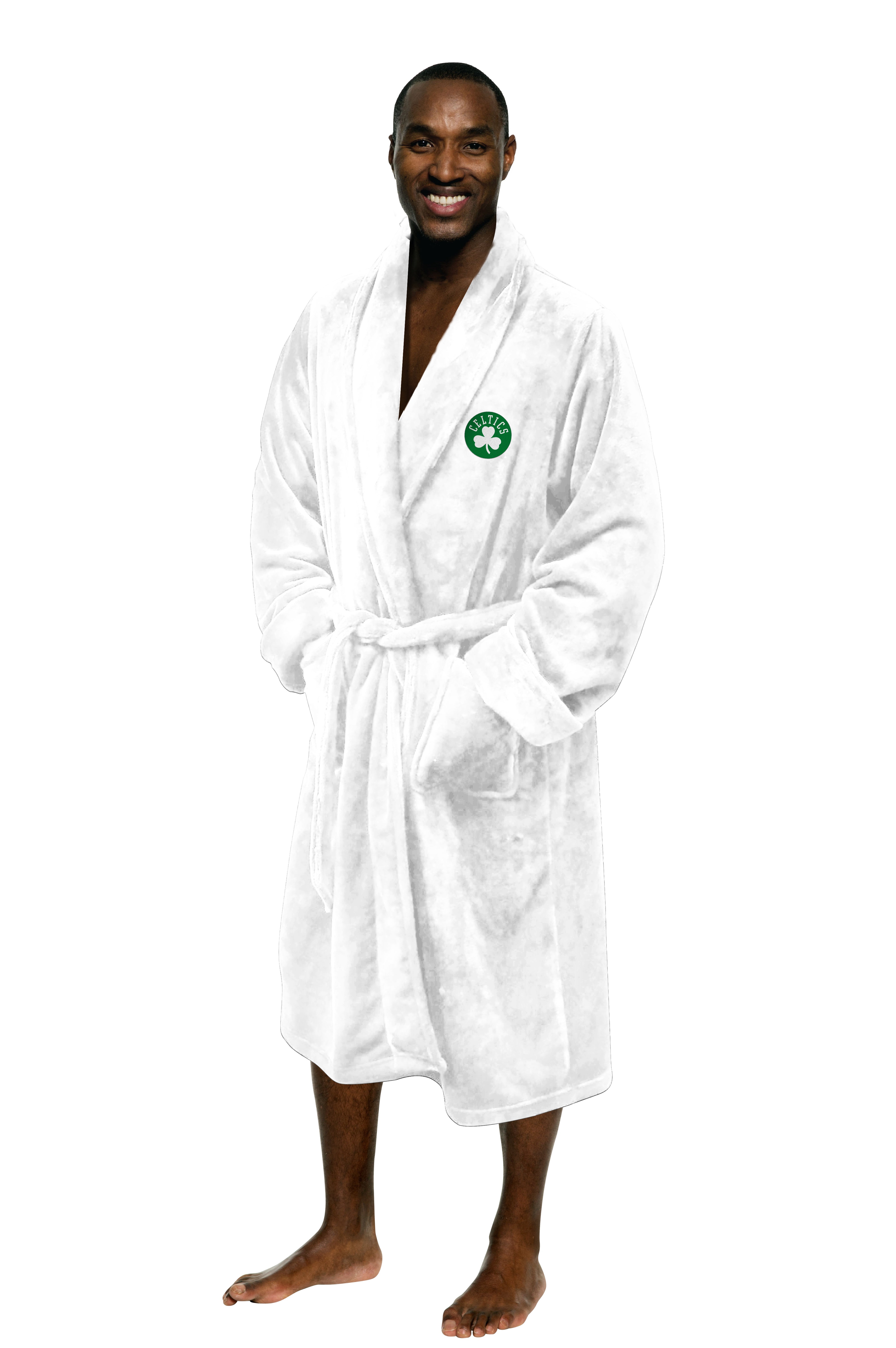 Celtics OFFICIAL NBA Men's L/XL Silk Touch Bath Robe; 26" x 47"