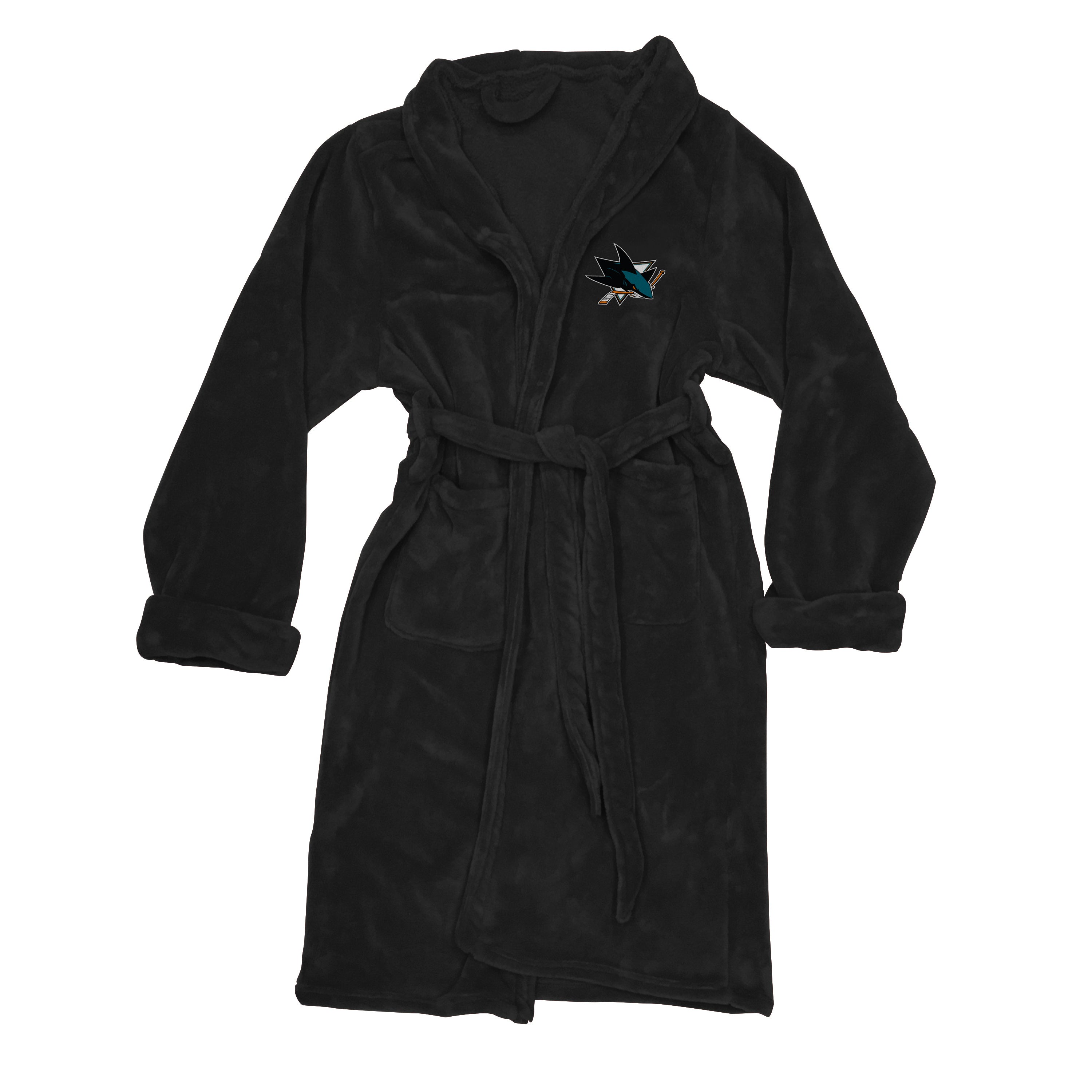 Sharks OFFICIAL NHL Men's L/XL Silk Touch Bath Robe; 26" x 47"