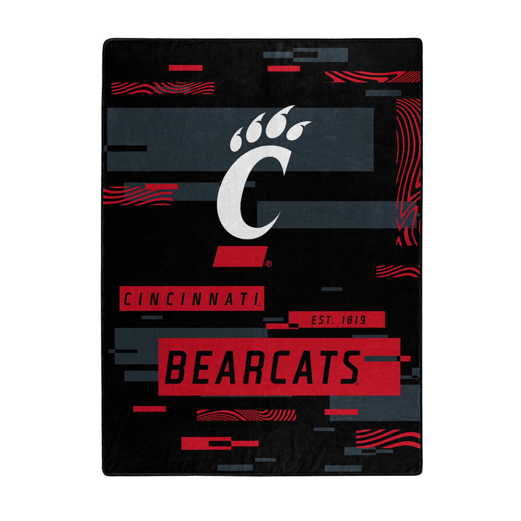 CINCINNATI OFFICIAL NCAA "Digitize" Raschel Throw Blanket; 60" x 80"