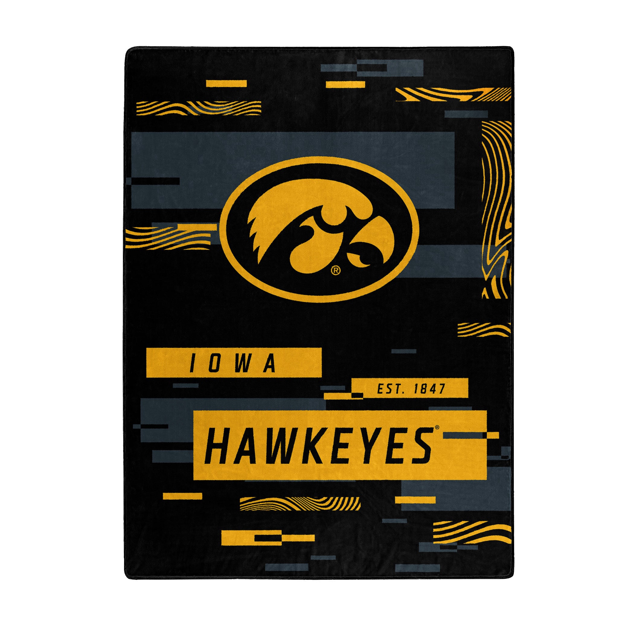 IOWA OFFICIAL NCAA "Digitize" Raschel Throw Blanket; 60" x 80"