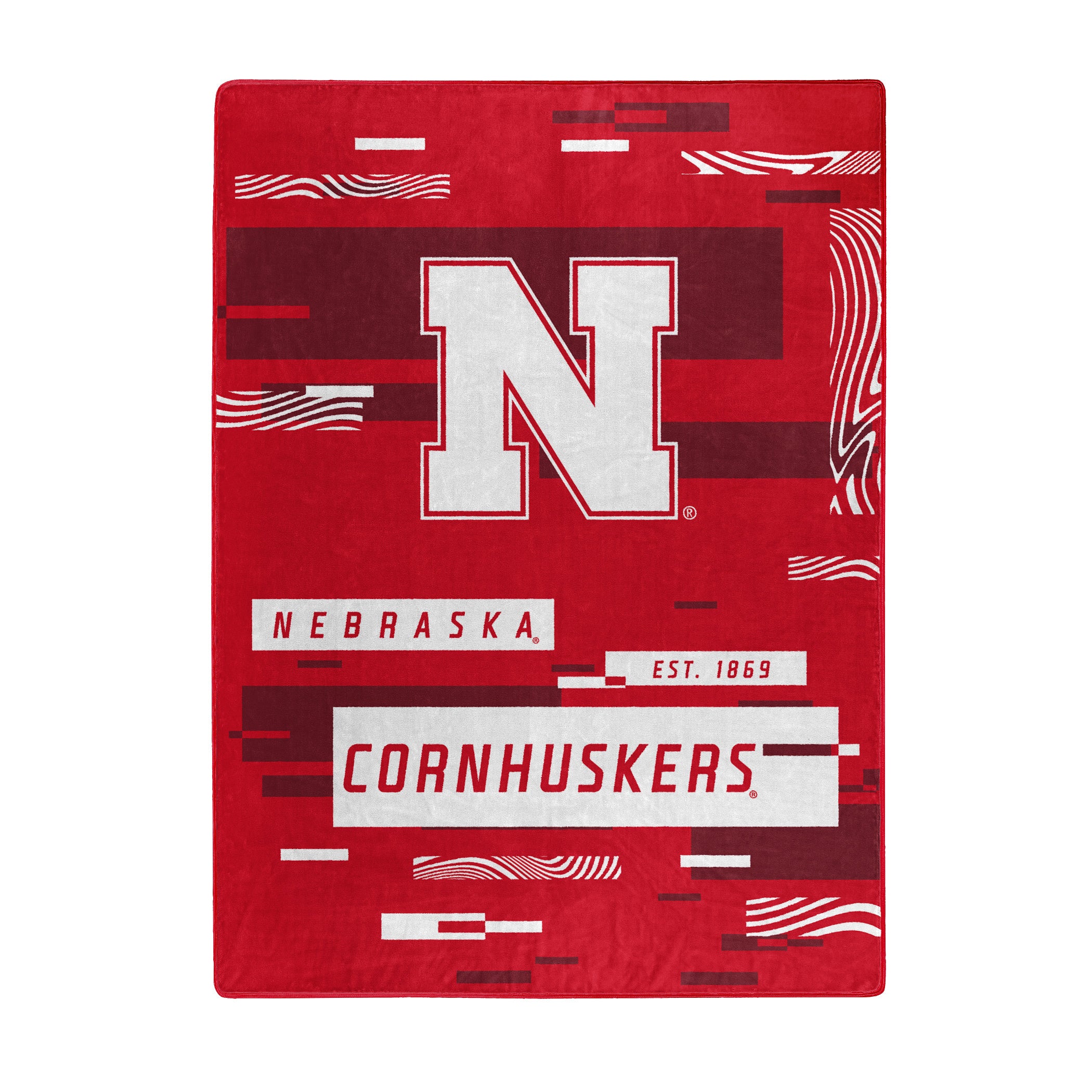 NEBRASKA OFFICIAL NCAA "Digitize" Raschel Throw Blanket; 60" x 80"