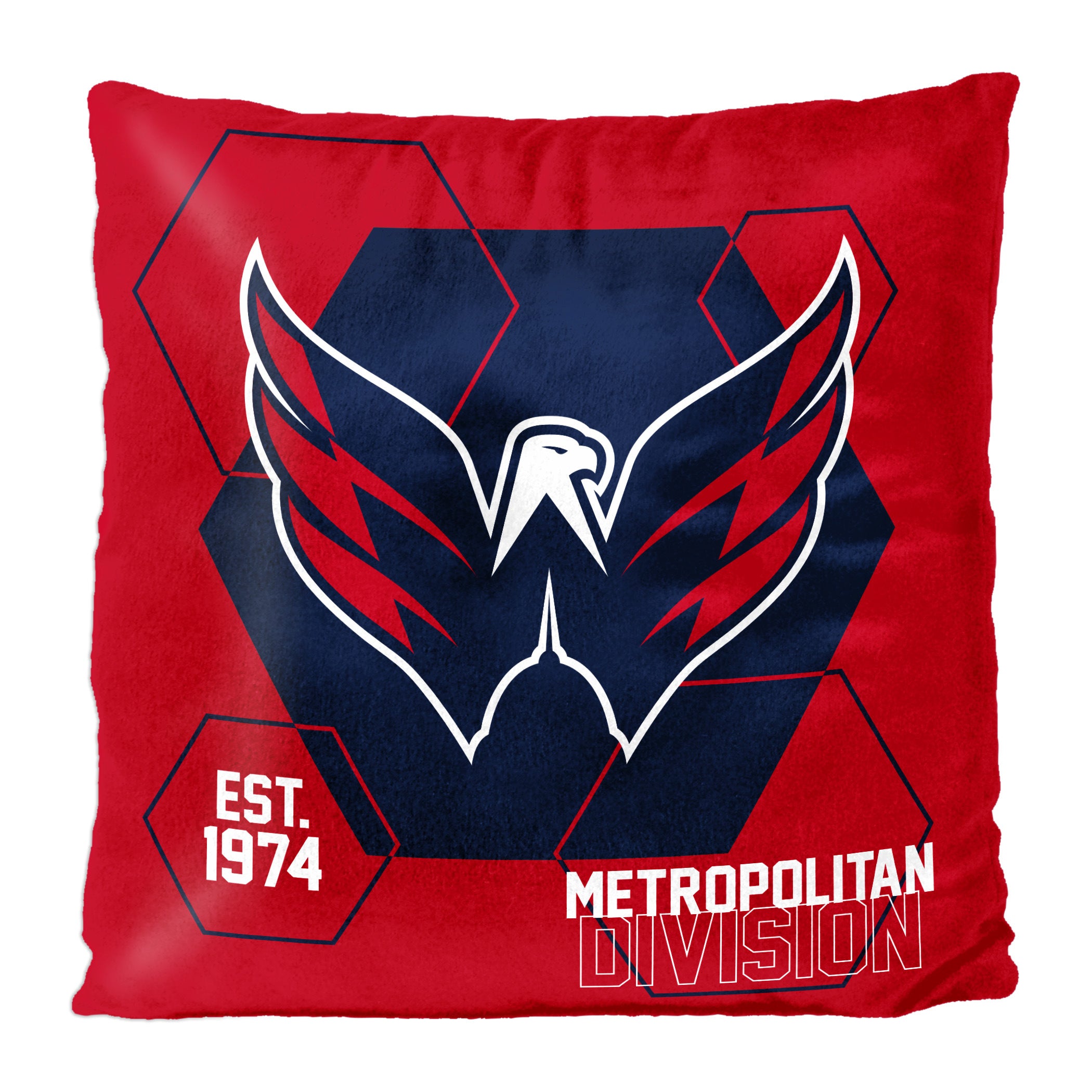 Capitals OFFICIAL NHL "Connector" Double Sided Velvet Pillow; 16" x 16"