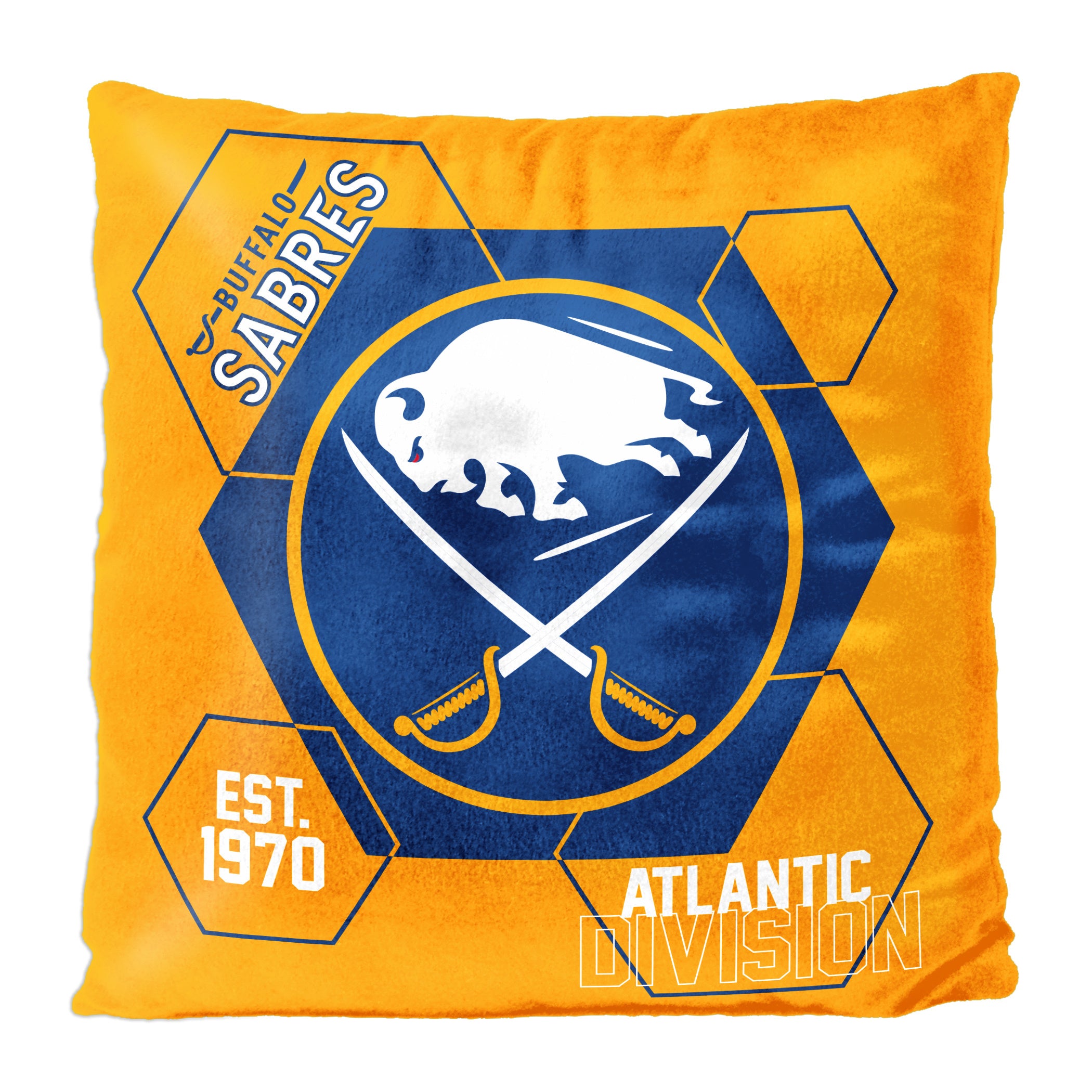 Sabres OFFICIAL NHL "Connector" Double Sided Velvet Pillow; 16" x 16"