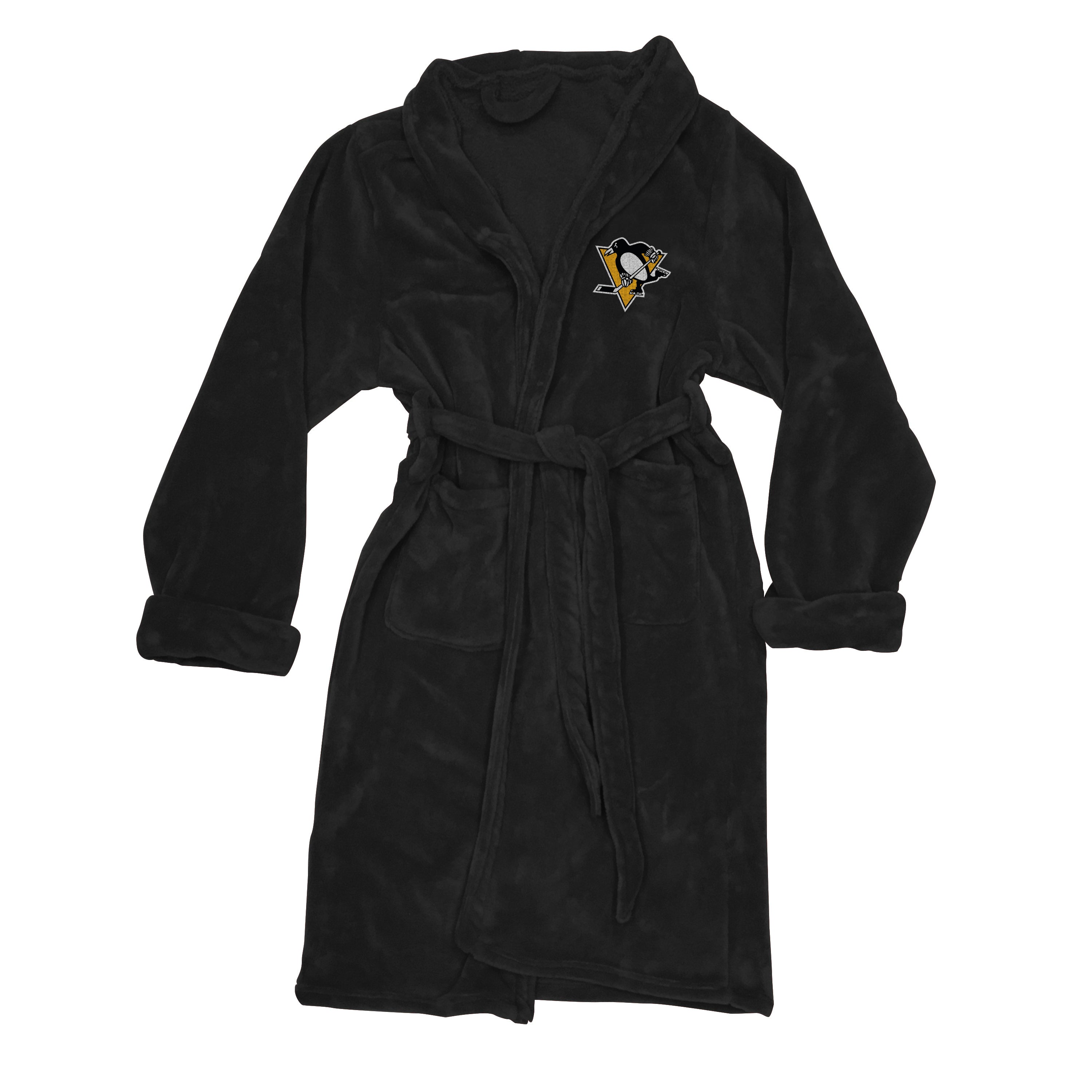 Penguins OFFICIAL NHL Men's L/XL Silk Touch Bath Robe; 26" x 47"