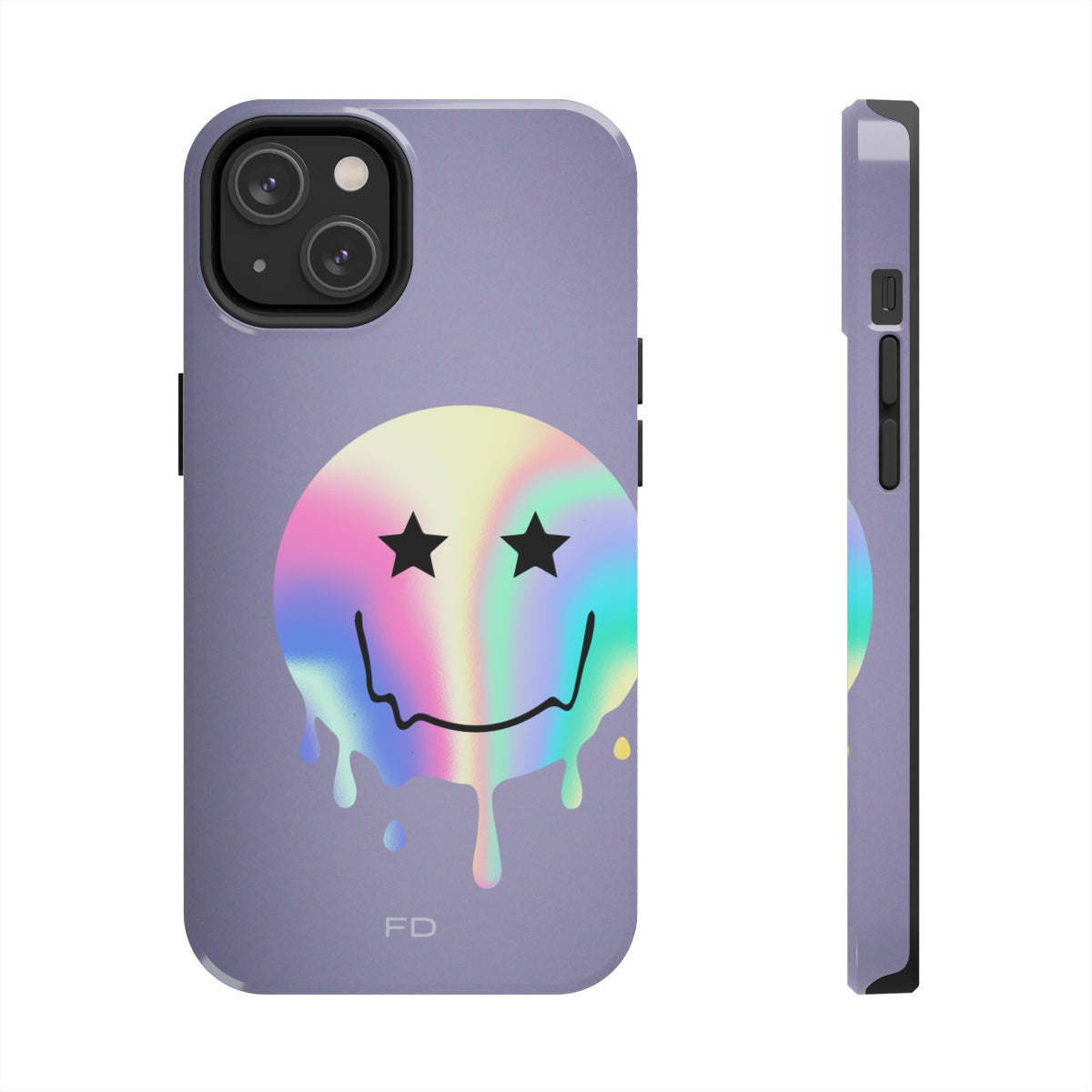 Happy Face with Stars Tough Case for iPhone with Wireless Charging