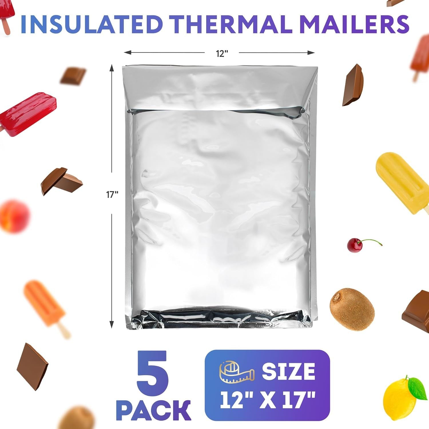 Insulated Thermal Mailers 12x17 Insulated Bag Pack of 5 Cold Shipping Boxes 12 x 17 Thermal Bag Aluminum Insulated Bag. Aluminum Envelopes Insulated T