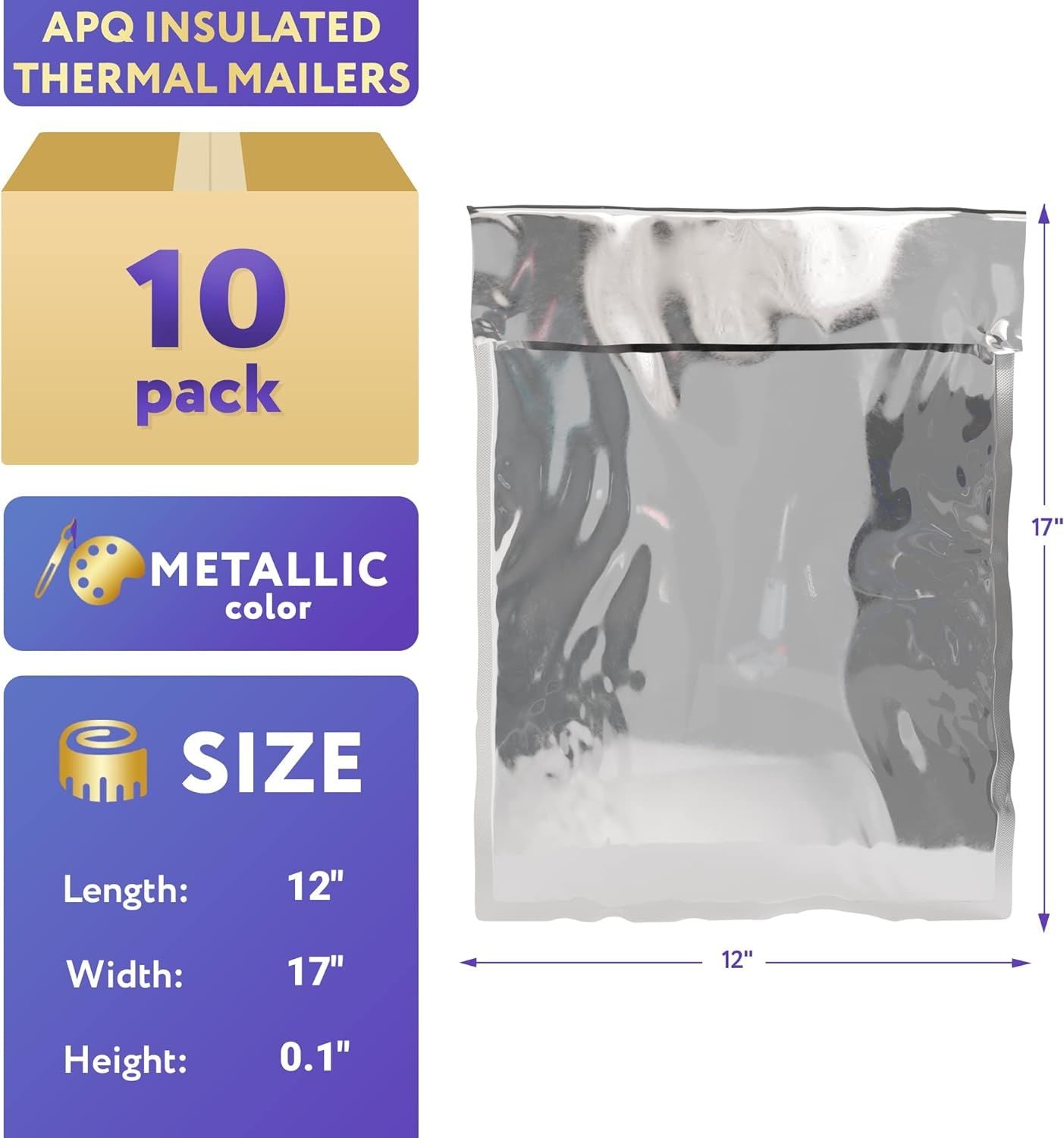 Insulated Thermal Mailers 12x17 Insulated Bag Pack of 10 Cold Shipping Boxes 12 x 17 Thermal Bag Aluminum Insulated Bag. Aluminum Envelopes Insulated 