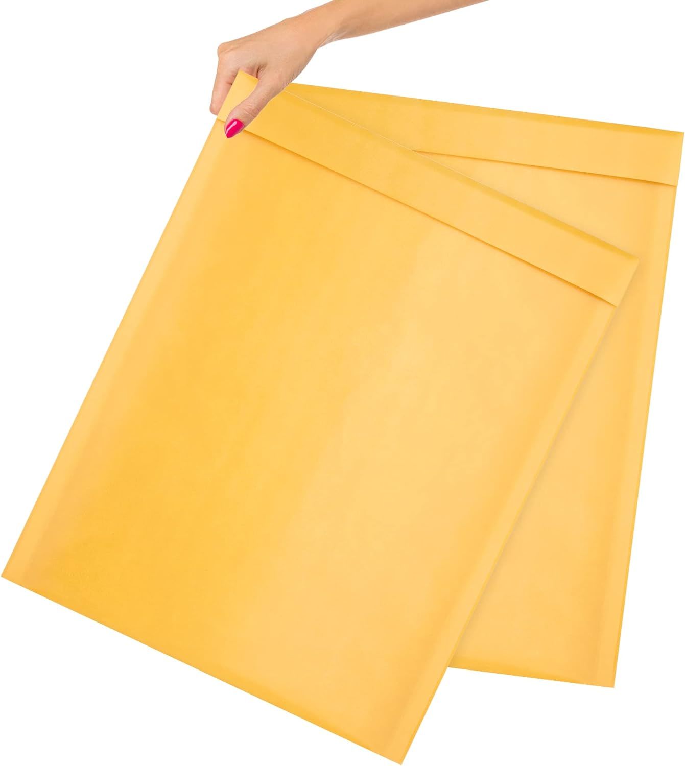 Pack of 5 Gold Kraft Bubble Padded Envelopes 14.25 x 19 Bubble Mailers. Self Seal Envelopes. Yellow Cushion Envelope 14 1/4 x 19 for Mailing Packing Packaging. Bulk Shipping Bags. Wholesale Price