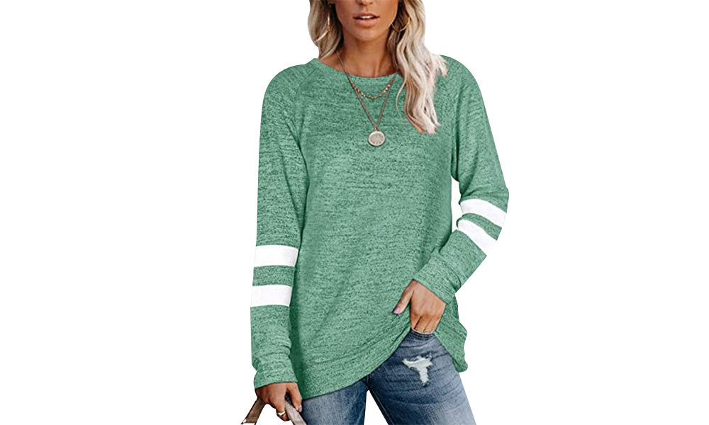 Women's Shirt O-Neck Long Sleeve Top Winter Casual Loose Tunic Top Outdoor