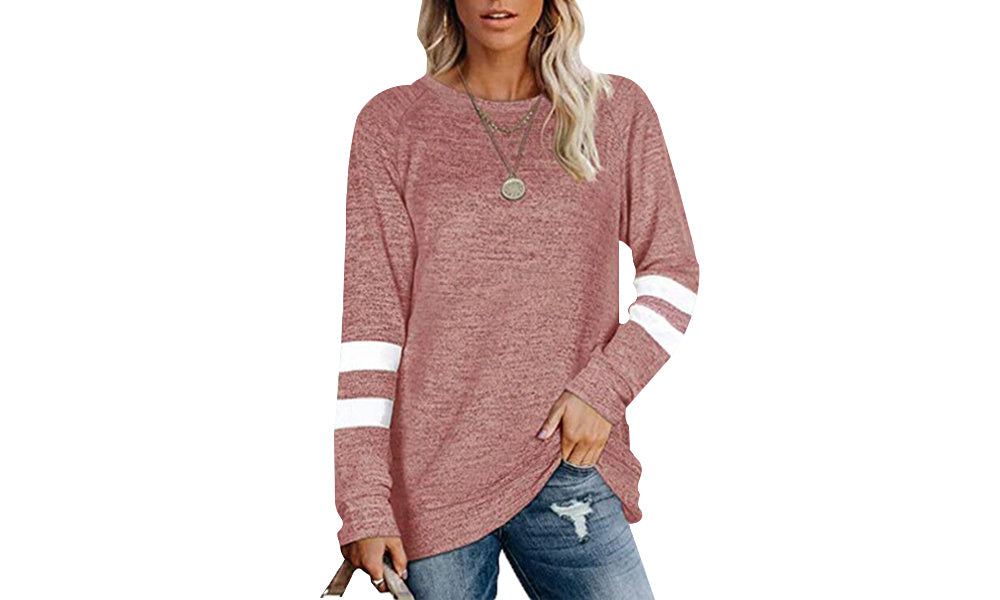 Women's Shirt O-Neck Long Sleeve Top Winter Casual Loose Tunic Top Outdoor