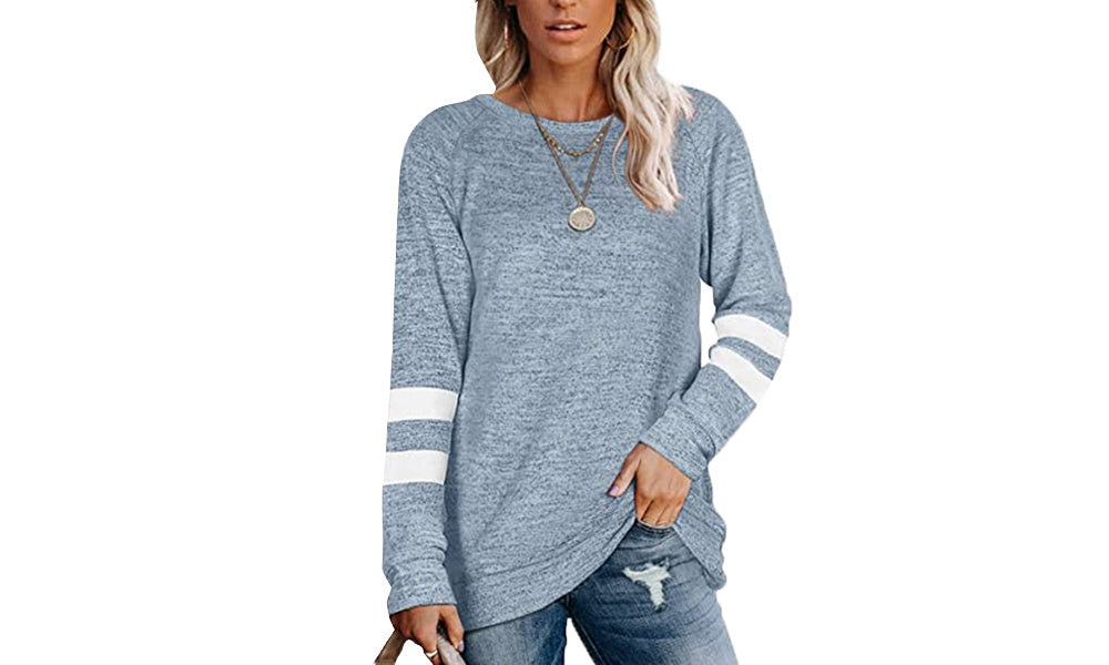 Women's Shirt O-Neck Long Sleeve Top Winter Casual Loose Tunic Top Outdoor