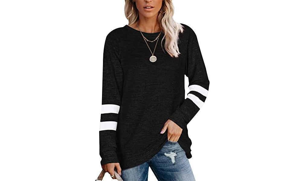 Women's Shirt O-Neck Long Sleeve Top Winter Casual Loose Tunic Top Outdoor