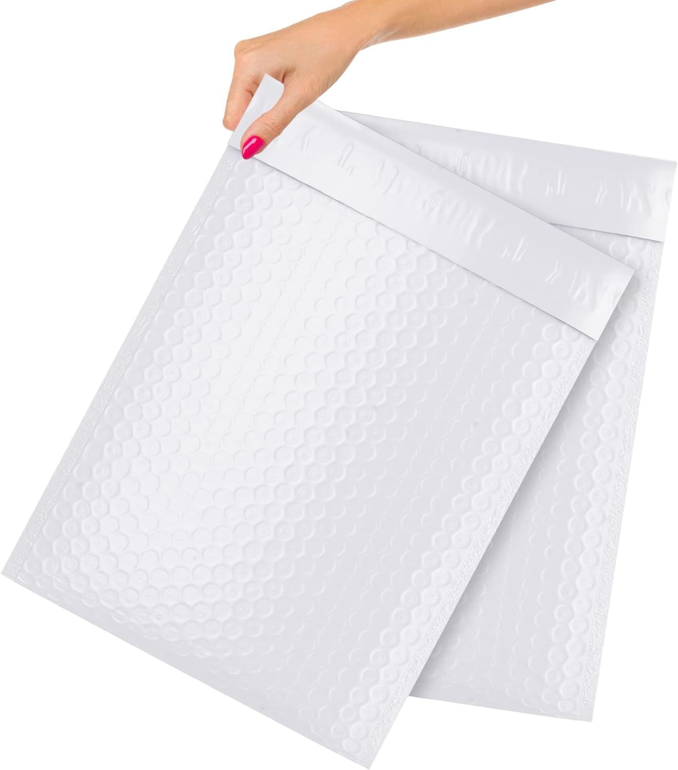 White Poly Bubble Mailers Size 10.5 x 15 Inch Bubble Poly Mailers. Pack of 25 Padded Bubble Mailers Self-Seal. Cute Bubble Mailers for Mailing; Packing; Shipping; Packaging Bubble Mailers Bulk