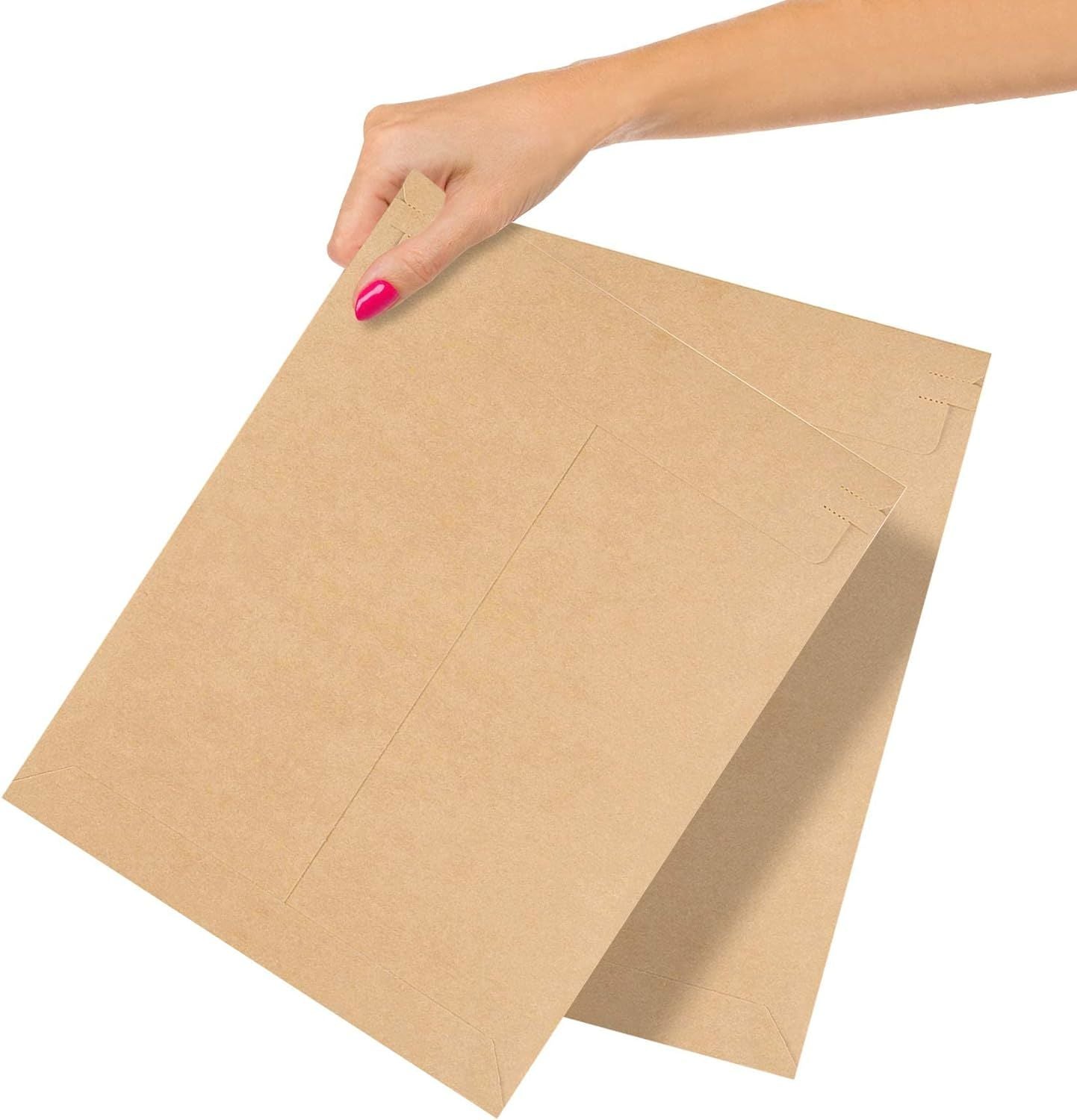 Brown Rigid Mailers 9 x 11.5 Self-Seal Hard Shipping Envelopes Pack of 25 No Bend Cardboard Envelope Mailers; Heavy-Duty Cardboard Mailers; Flat Kraft Mailers with Tear Strip for Documents; Photos