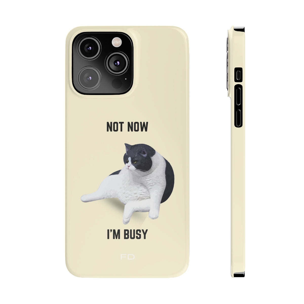 Funny Bored Cat Theme Slim Case for iPhone