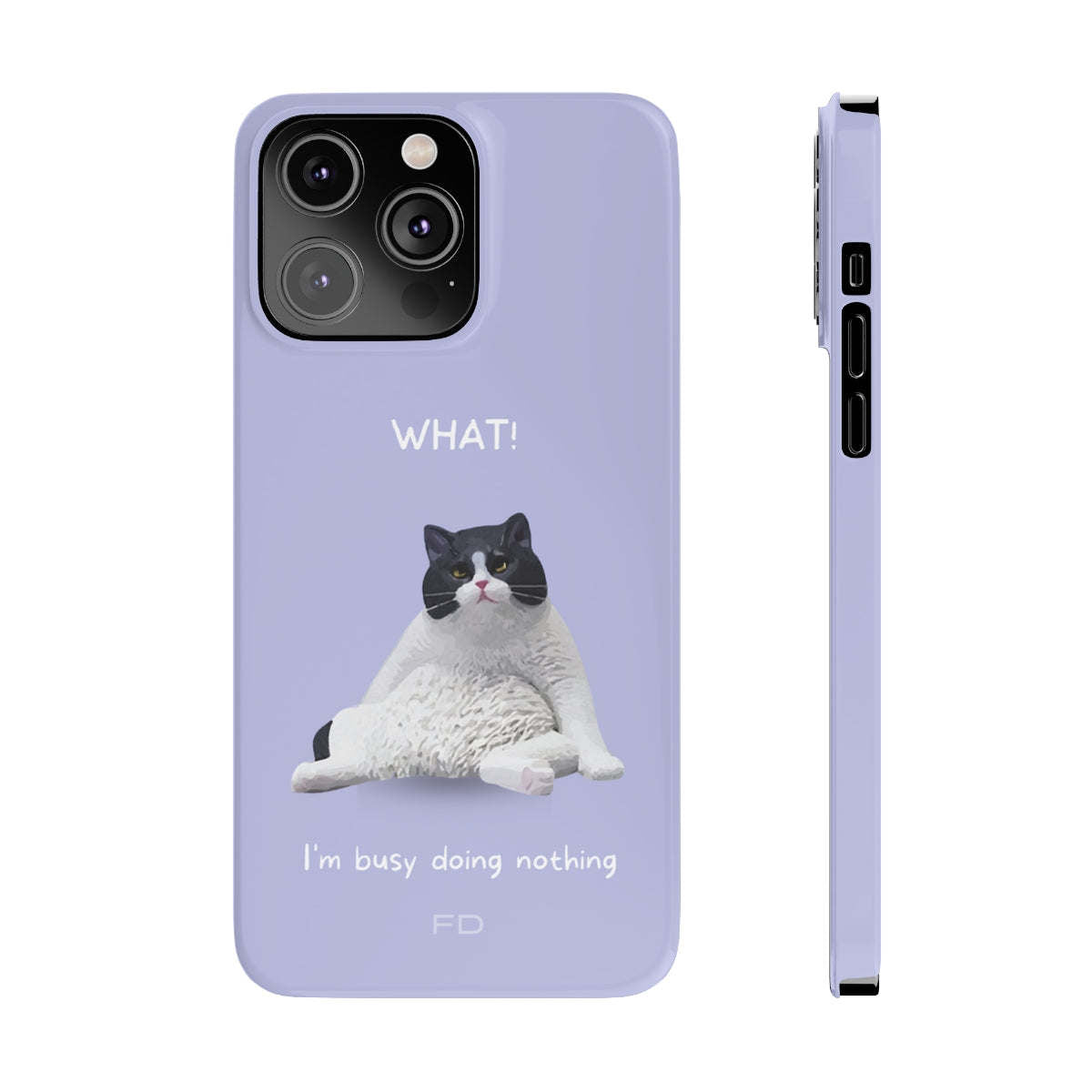 Funny Cat Theme Purple Slim Case for iPhone