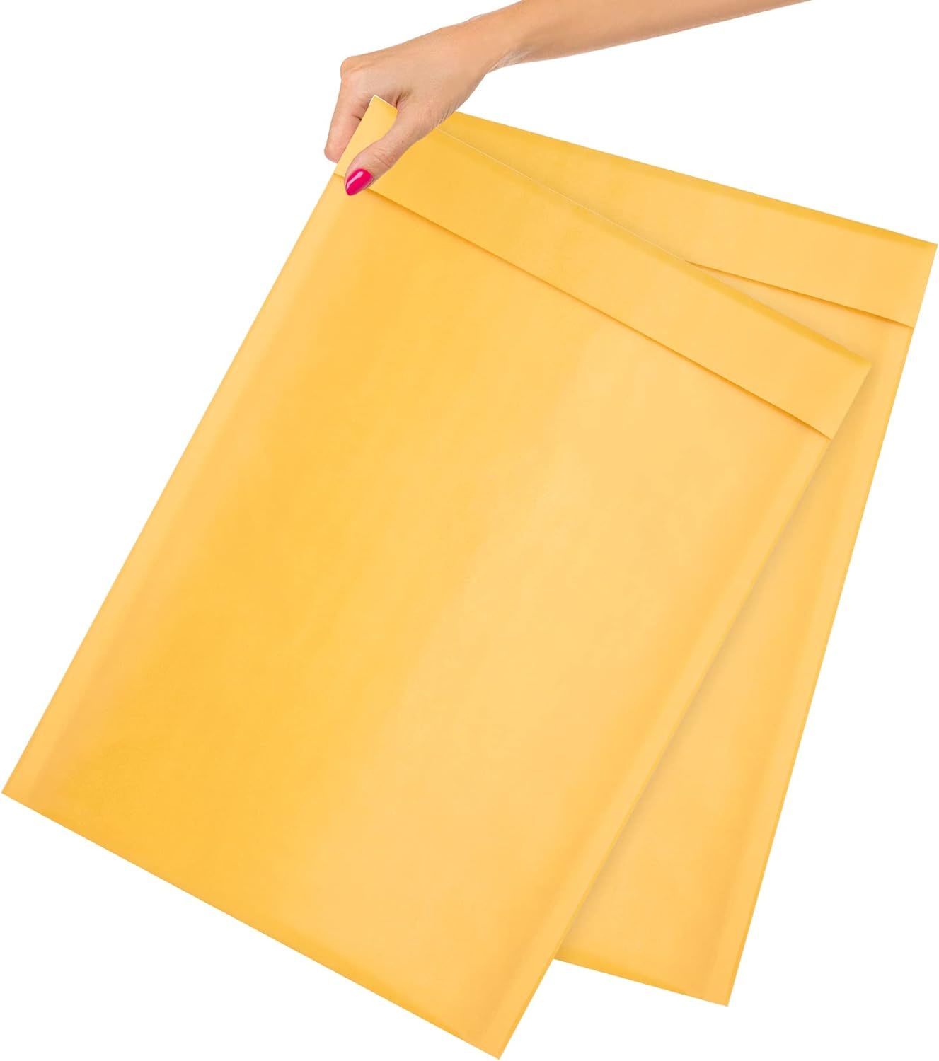 Pack of 5 Gold Kraft Bubble Padded Envelopes 12.5 x 18 Bubble Mailers. Self Seal Envelopes. Yellow Cushion Envelopes 12 1/2 x 18 for Mailing Packing Packaging. Bulk Shipping Bags. Wholesale Price