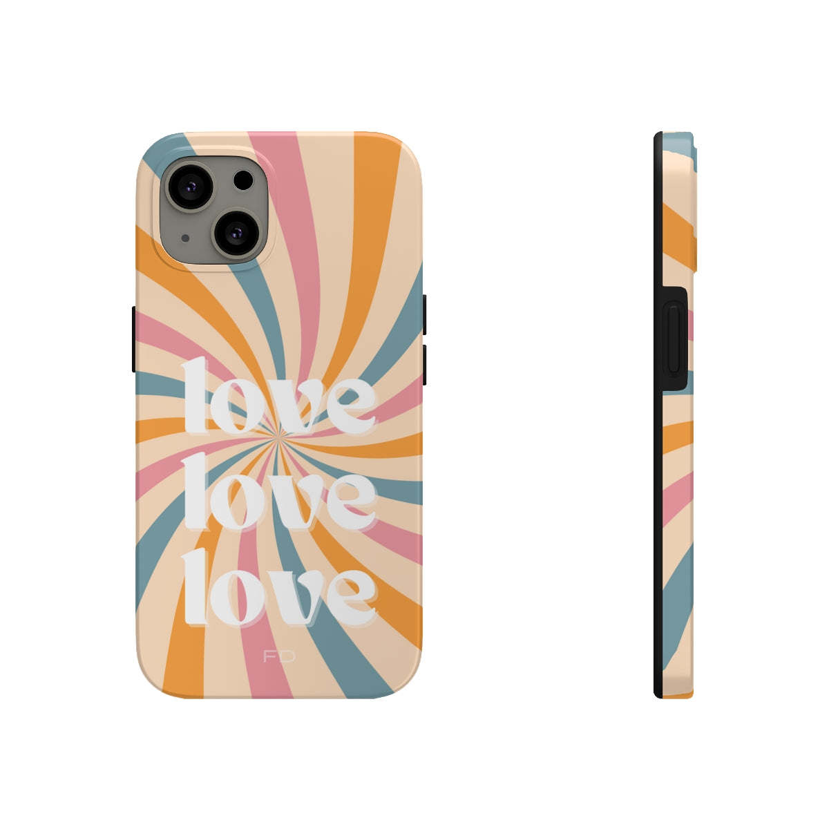 Retro Love Touch Case for iPhone with Wireless Charging