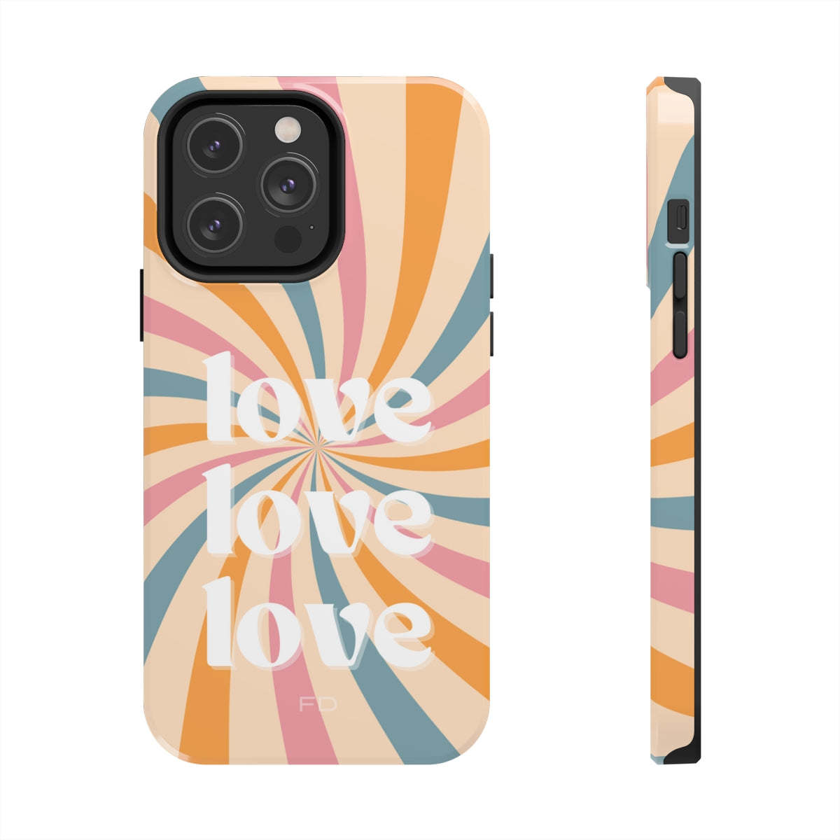 Retro Love Touch Case for iPhone with Wireless Charging