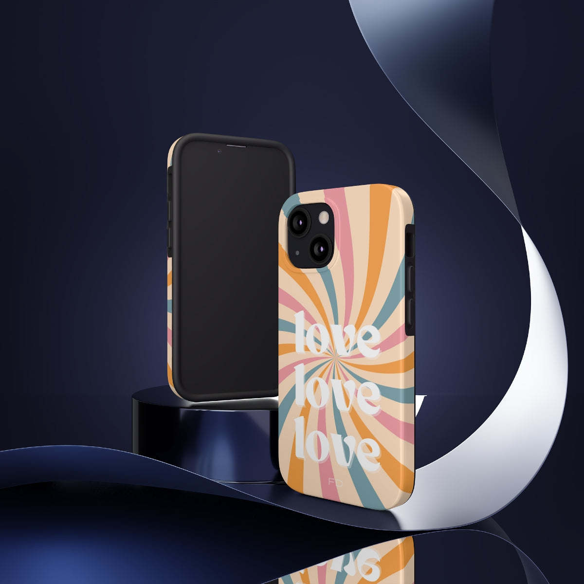 Retro Love Touch Case for iPhone with Wireless Charging