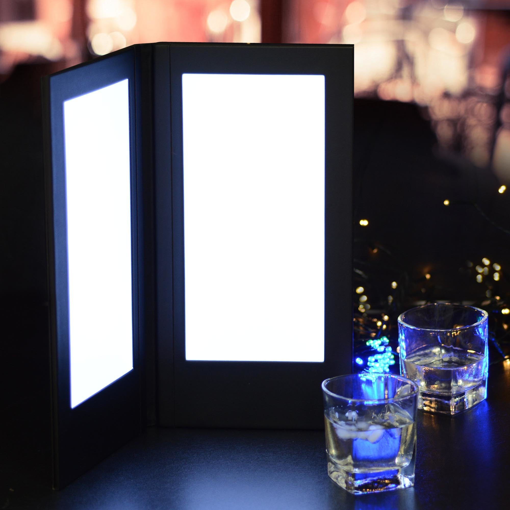 5.5"x11" OR 10"x17" OR 8.5"x11"Dual Page Backlit Menu Cover