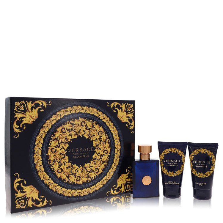 Versace Pour Homme Dylan Blue by Versace Gift Set - 1.7 oz Eau De Toilette Spray + 1.7 oz After Shave Balm + 1.7 oz Shower Gel