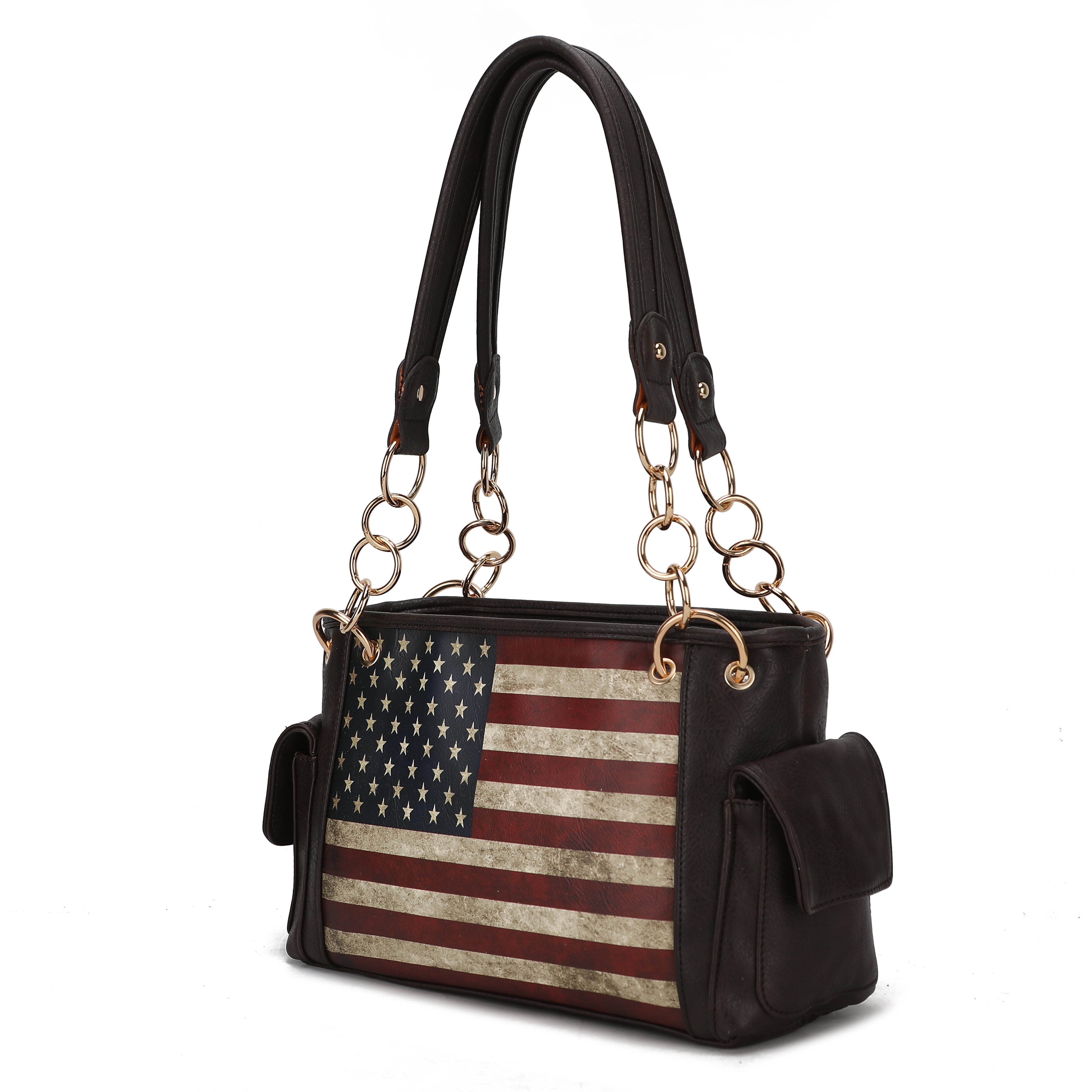 MKF Collection Alaina Vegan Leather Women Flag Shoulder Bag by Mia K