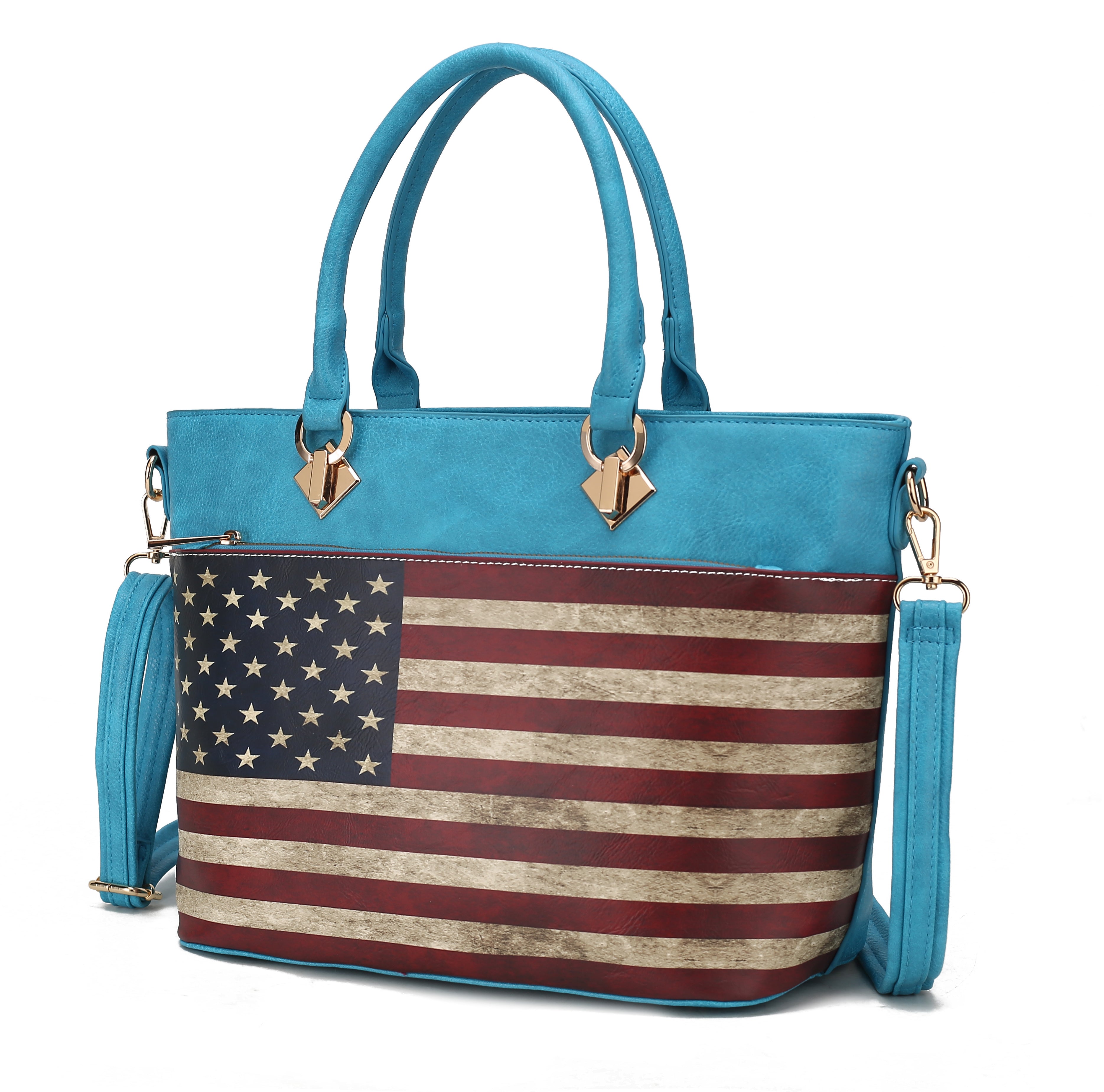 MKF Collection Lilian Vegan Leather Women FLAG Tote Bag by Mia K