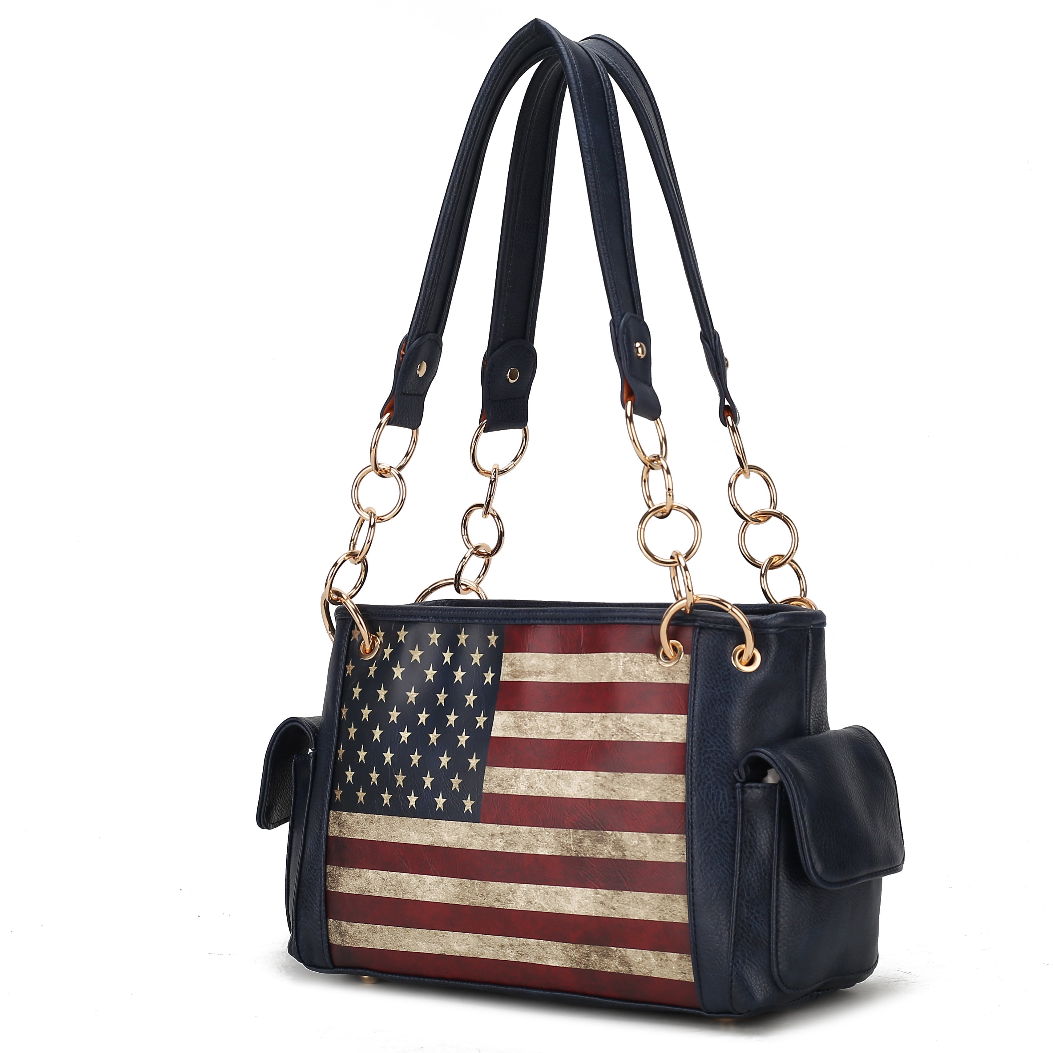 MKF Collection Alaina Vegan Leather Women Flag Shoulder Bag by Mia K