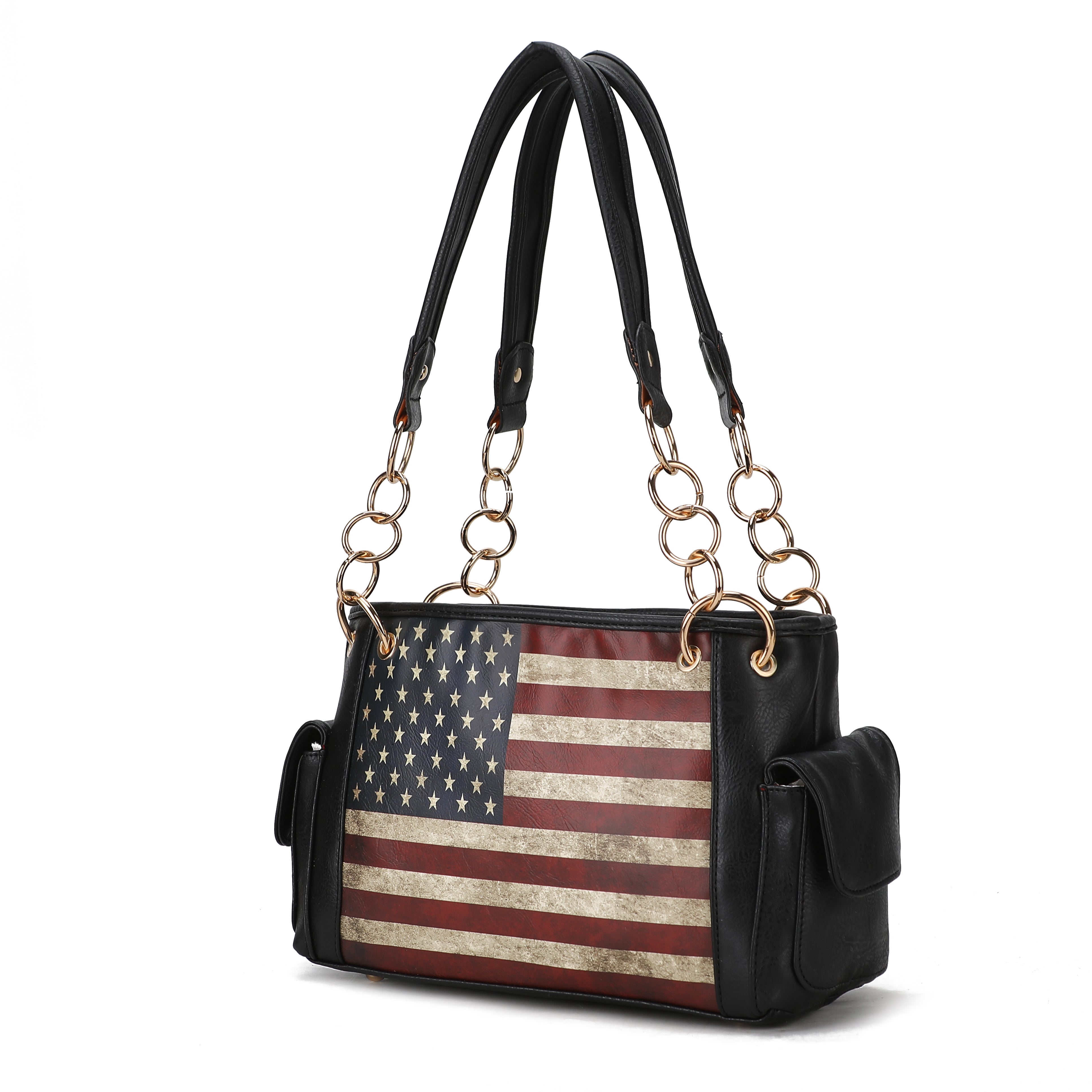 MKF Collection Alaina Vegan Leather Women Flag Shoulder Bag by Mia K