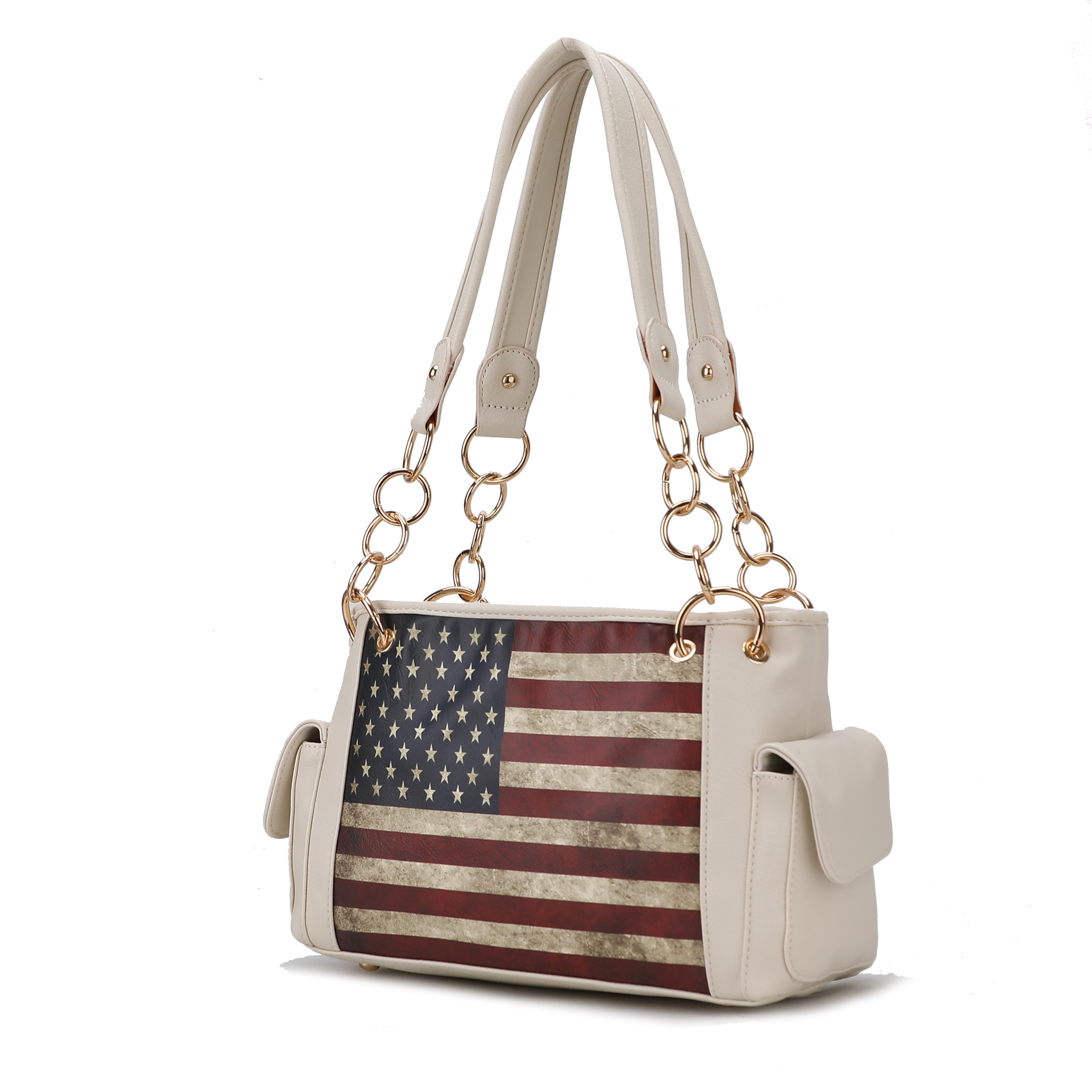 MKF Collection Alaina Vegan Leather Women Flag Shoulder Bag by Mia K