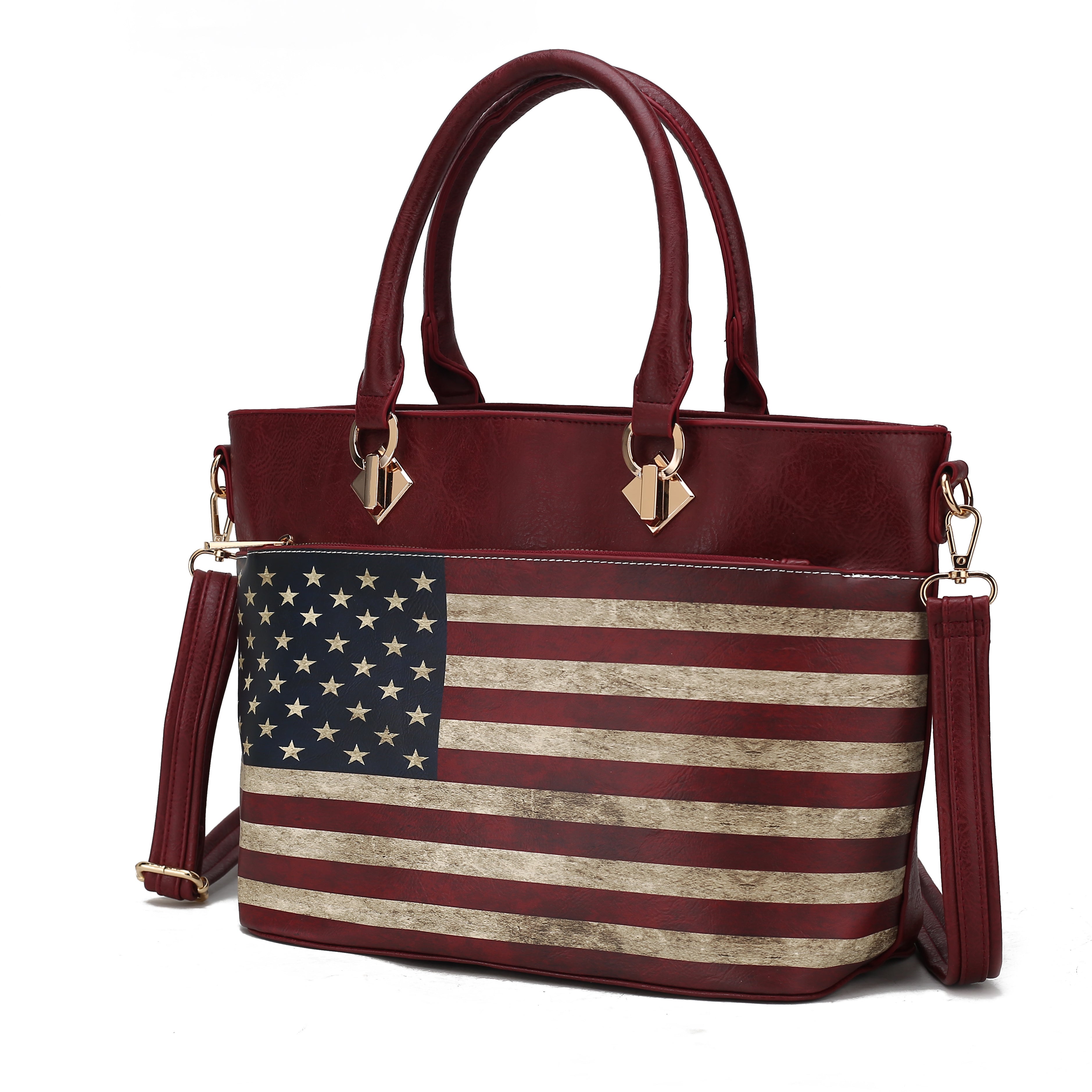 MKF Collection Lilian Vegan Leather Women FLAG Tote Bag by Mia K