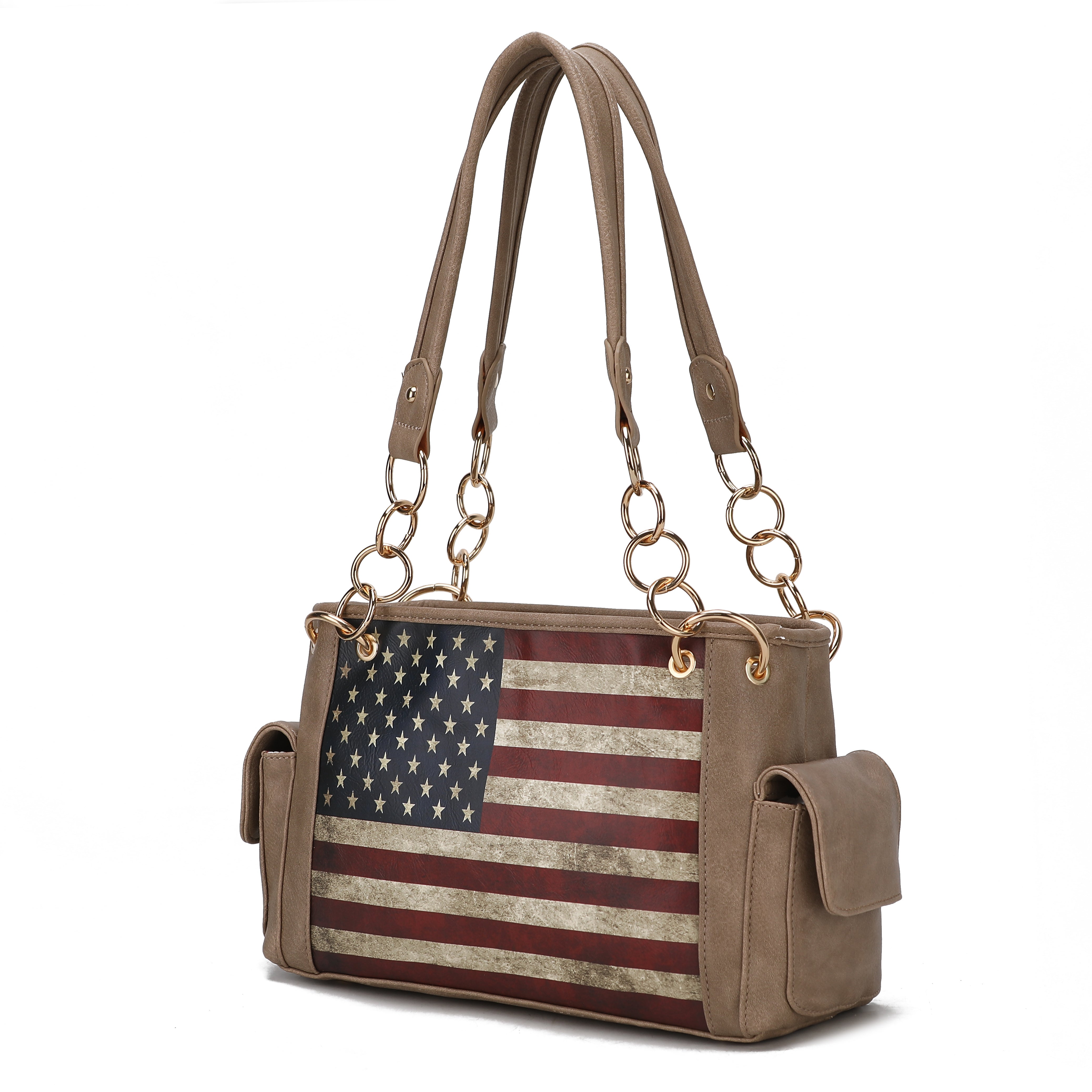 MKF Collection Alaina Vegan Leather Women Flag Shoulder Bag by Mia K