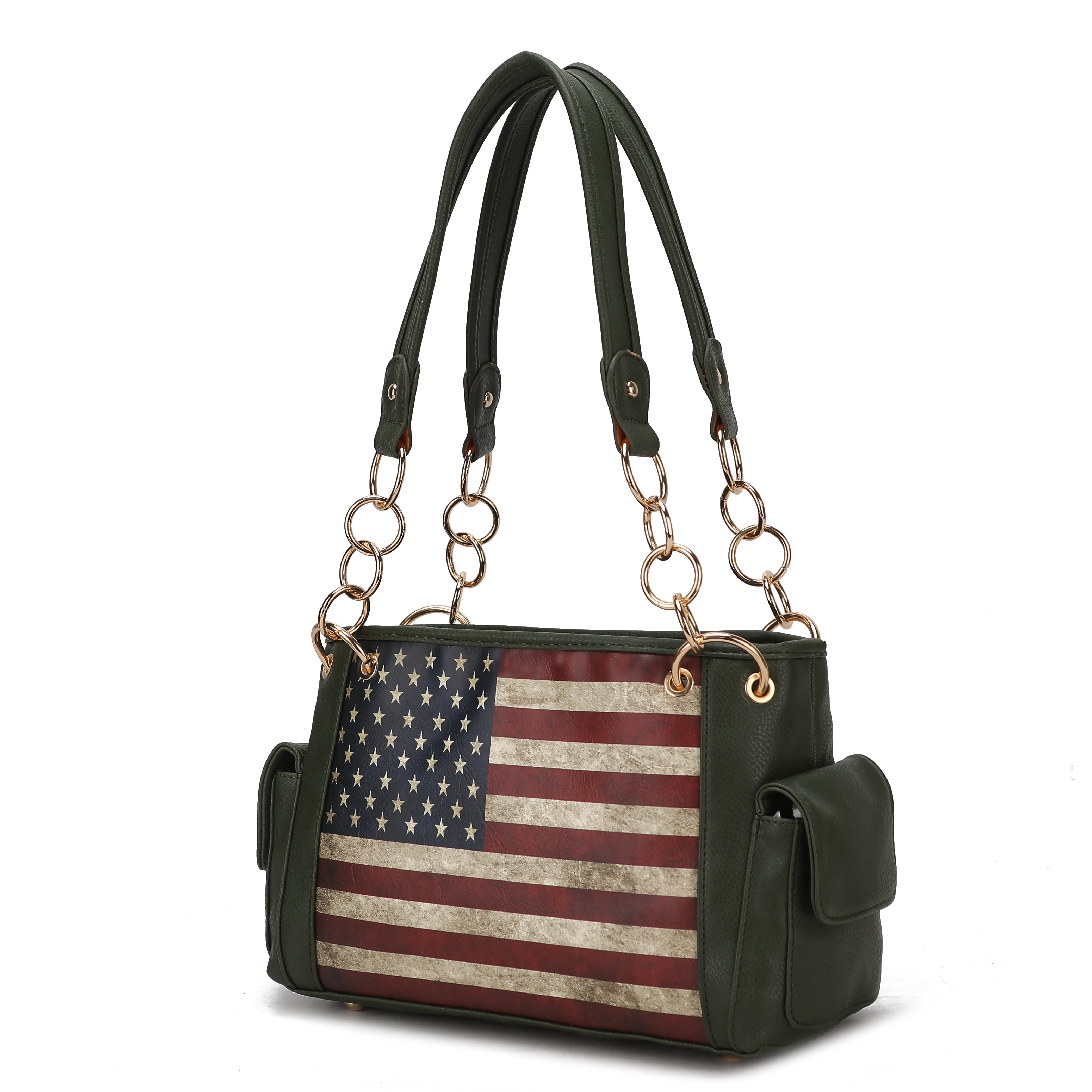 MKF Collection Alaina Vegan Leather Women Flag Shoulder Bag by Mia K