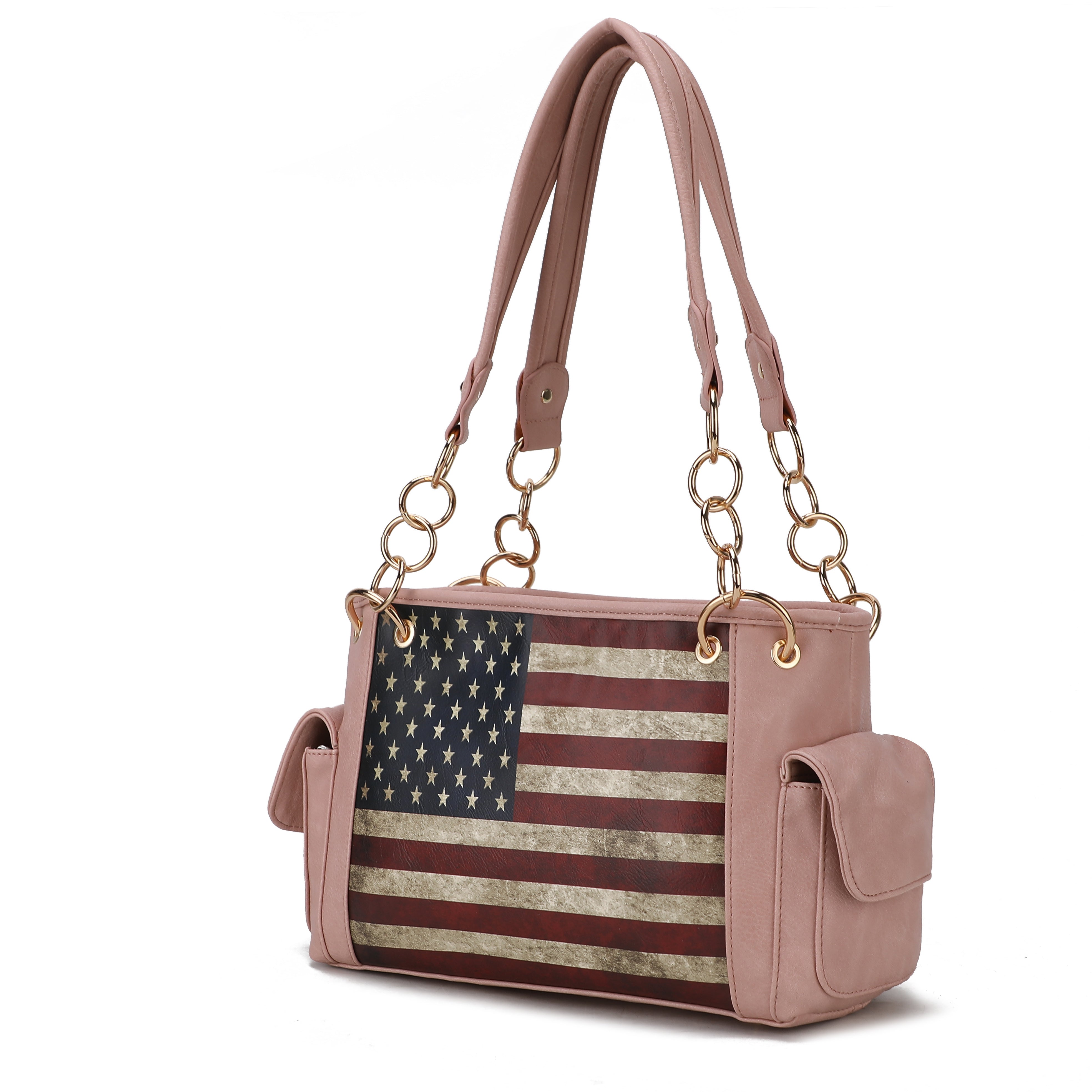 MKF Collection Alaina Vegan Leather Women Flag Shoulder Bag by Mia K