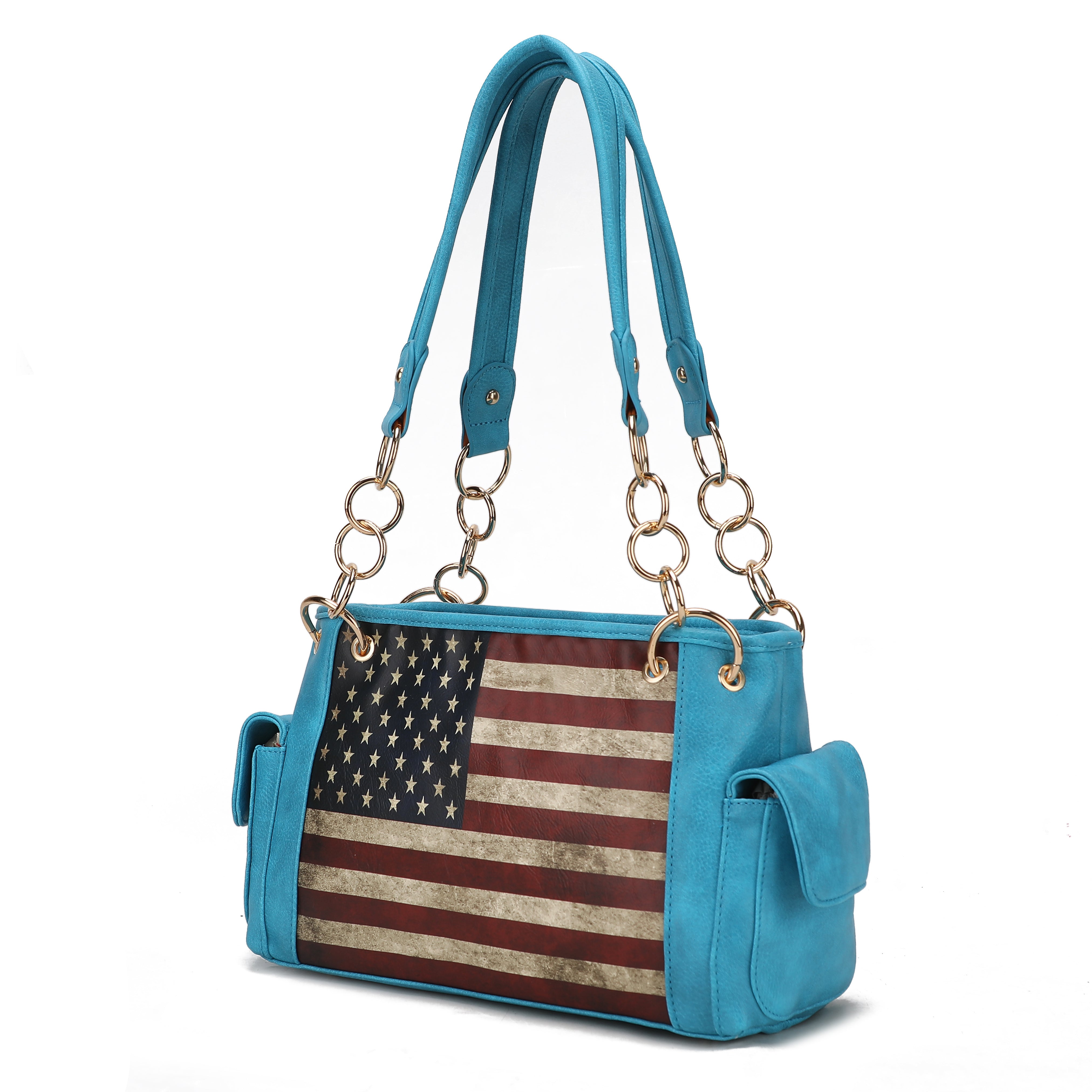 MKF Collection Alaina Vegan Leather Women Flag Shoulder Bag by Mia K