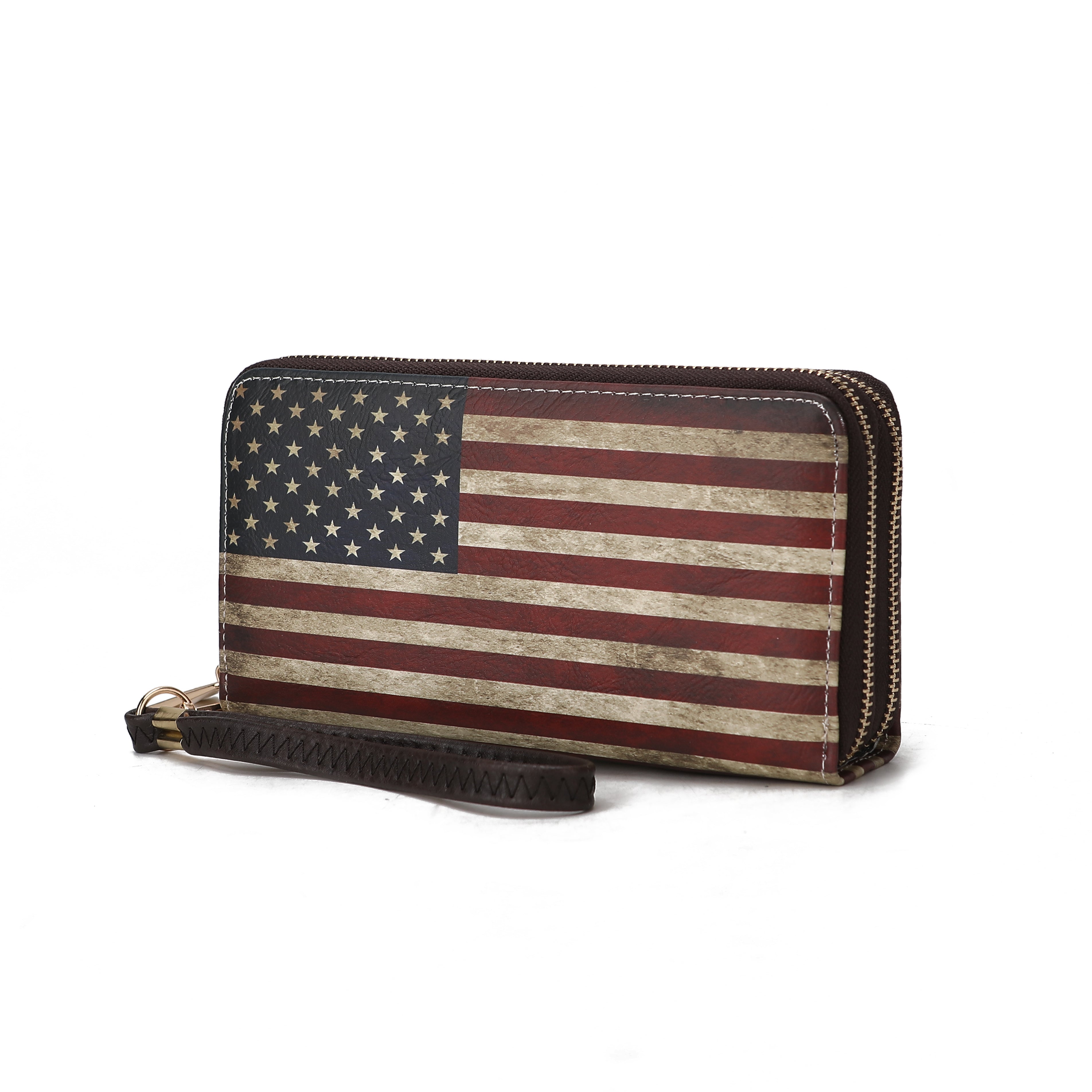 MKF Collection Uriel Vegan Leather Women FLAG Wristlet Wallet by Mia K