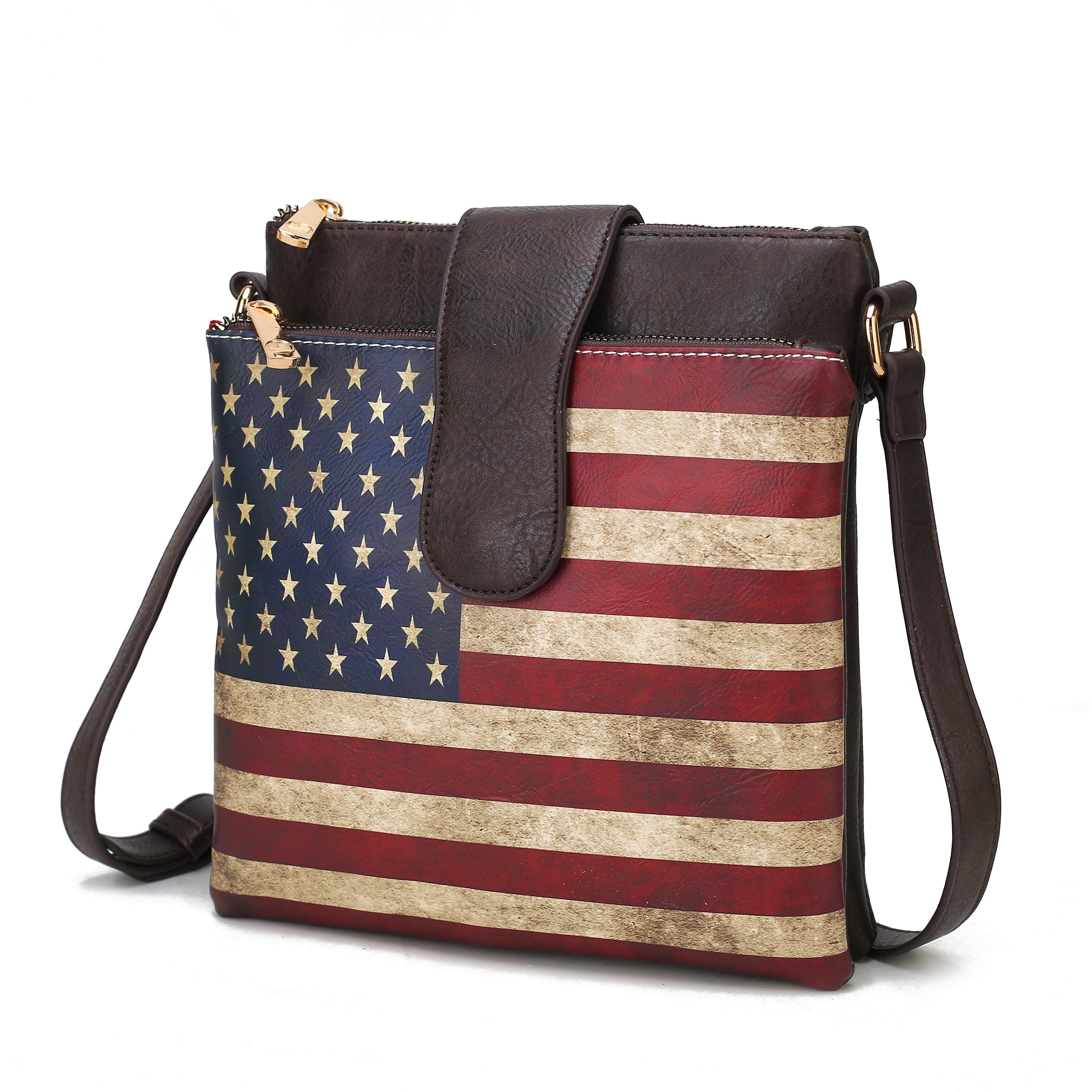 MKF Collection Josephine Vegan Leather Women FLAG Crossbody Bag by Mia K