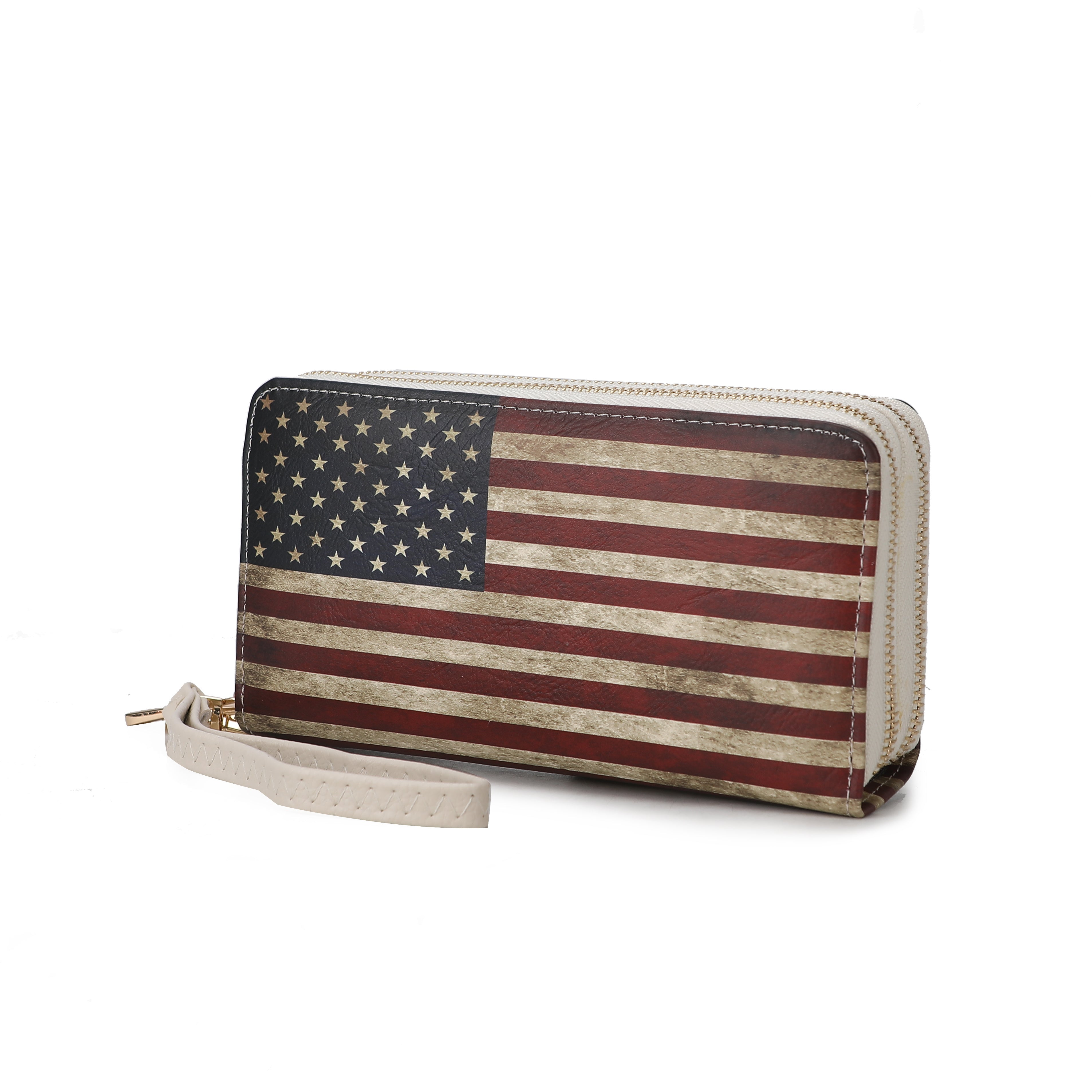 MKF Collection Uriel Vegan Leather Women FLAG Wristlet Wallet by Mia K