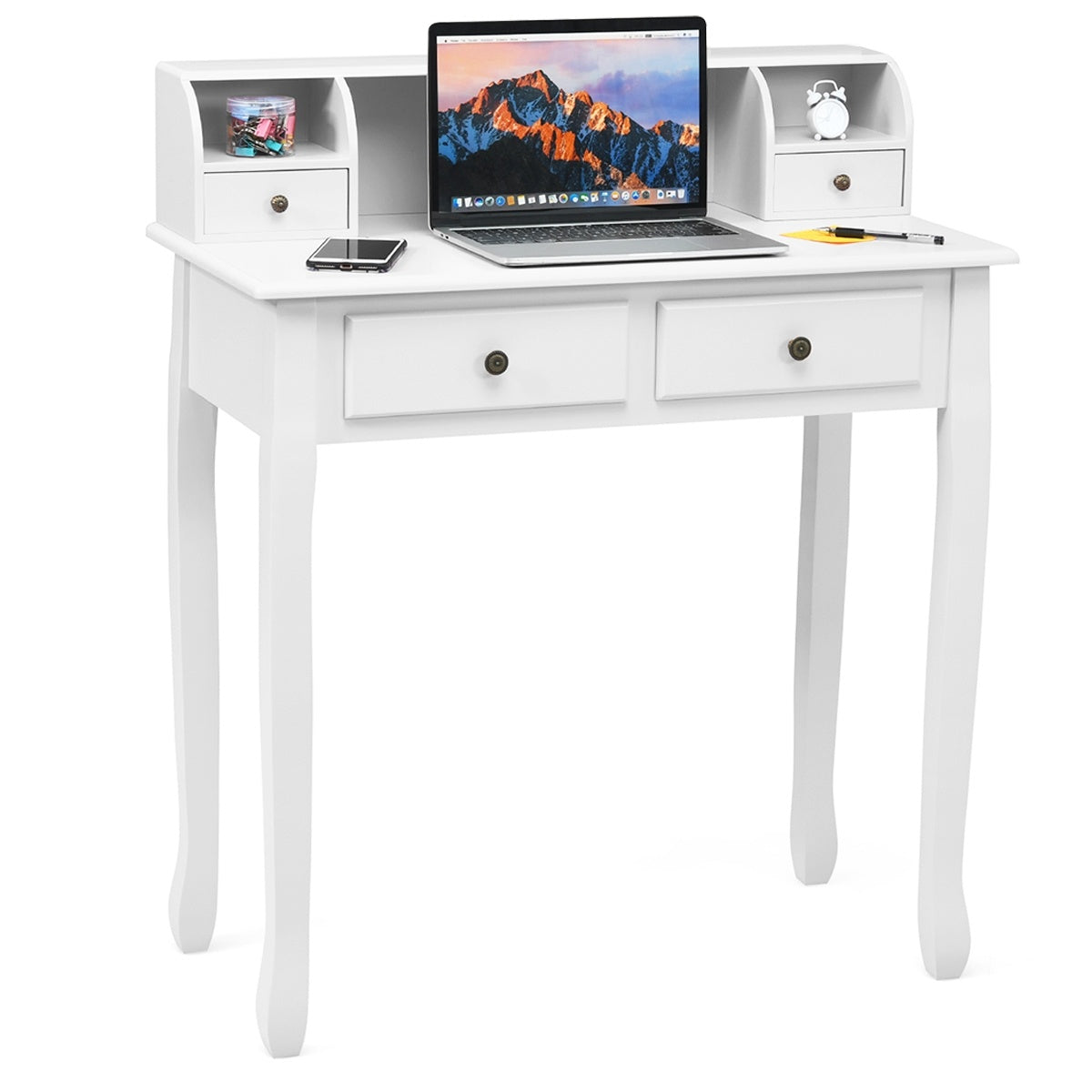 Removable Floating Organizer 2-Tier Mission Home Computer Vanity Desk