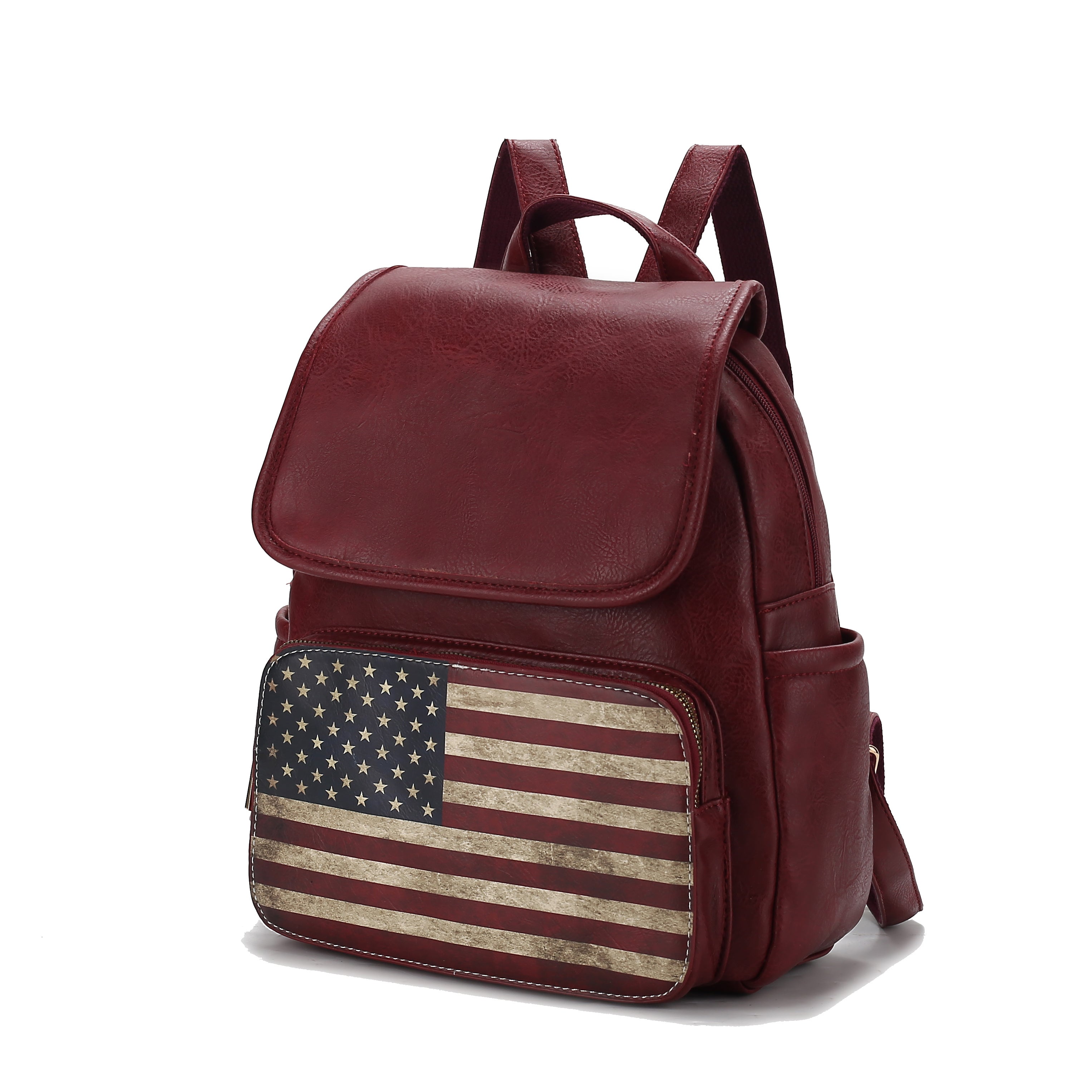 MKF Collection Regina Printed Flag Vegan Leather Women Backpack by Mia K