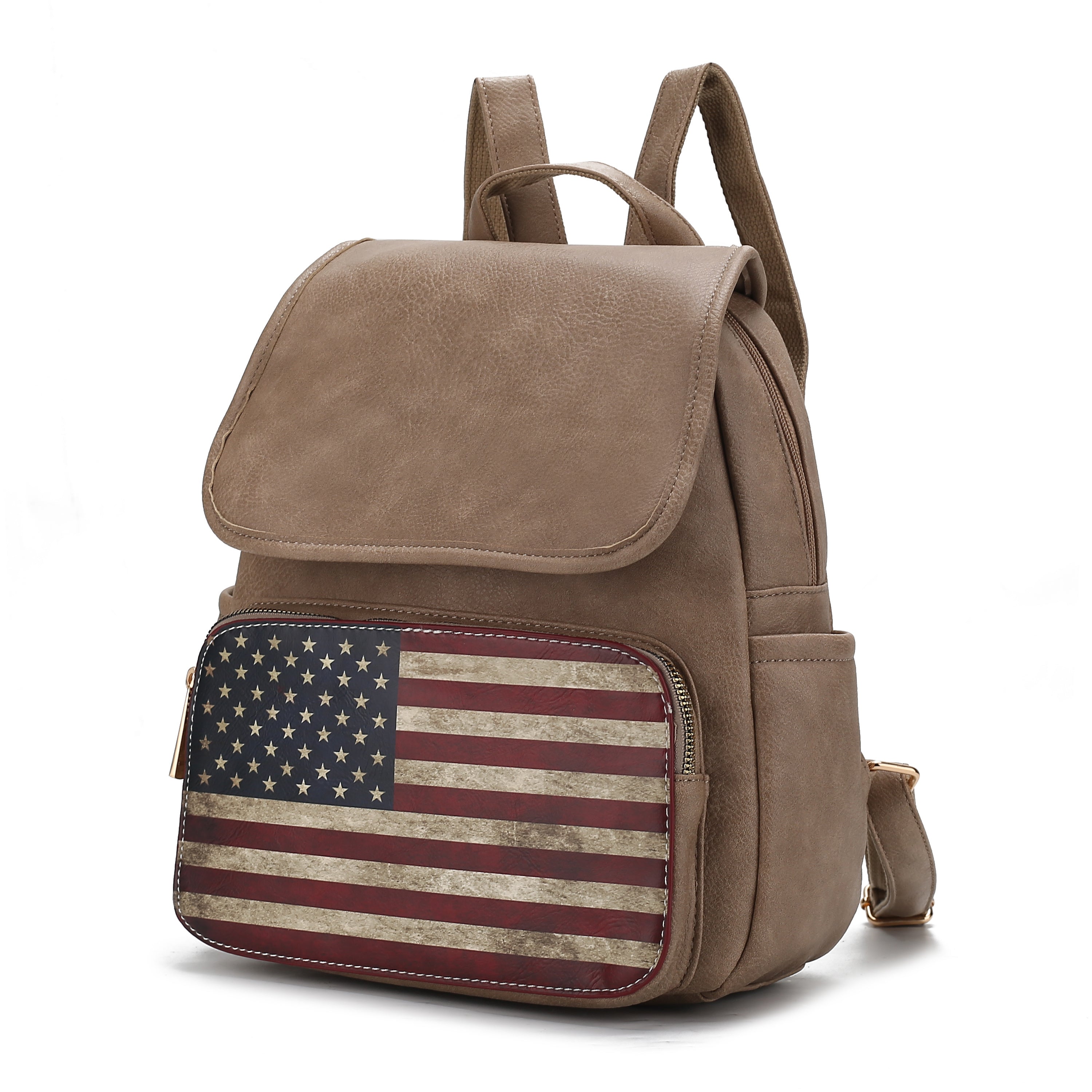 MKF Collection Regina Printed Flag Vegan Leather Women Backpack by Mia K