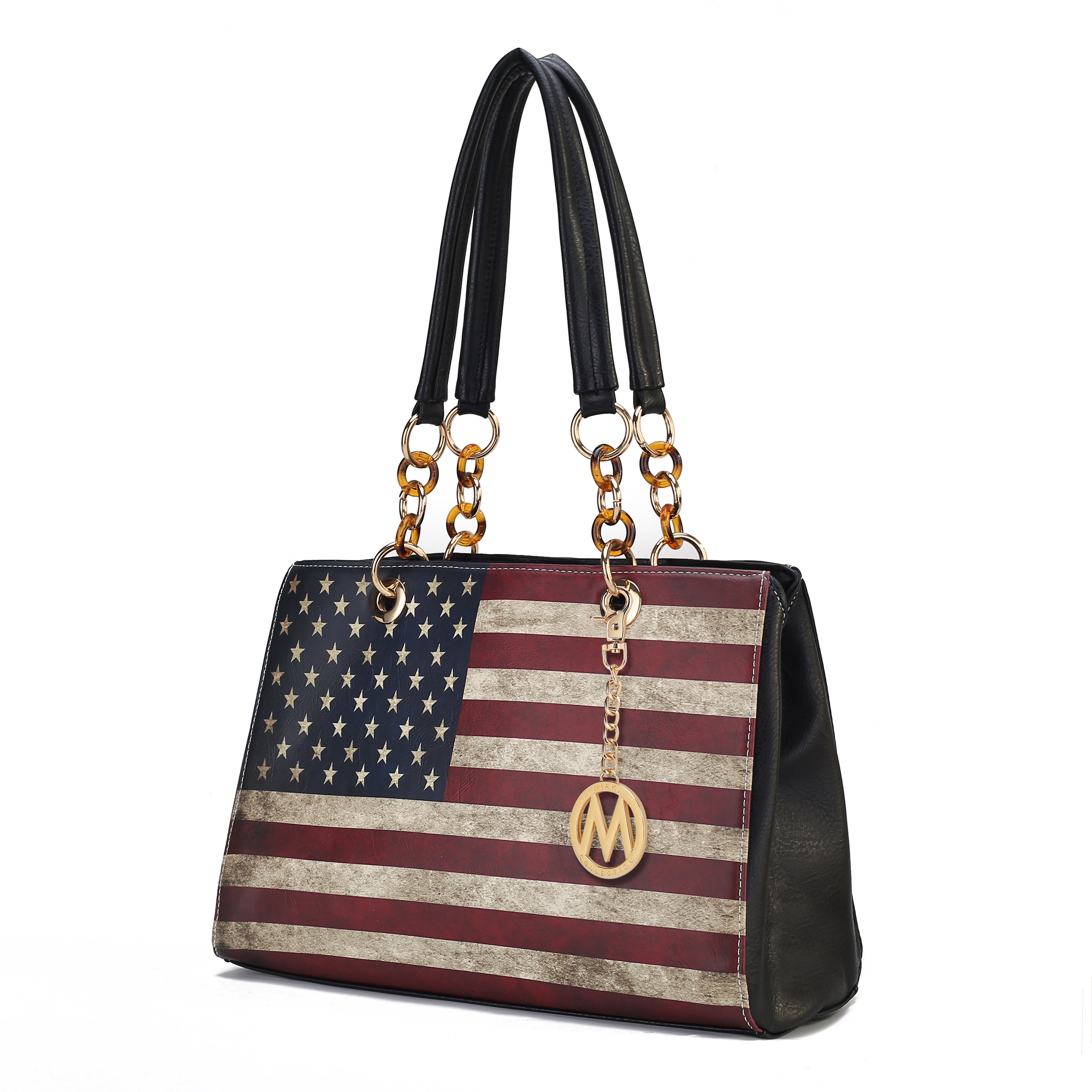 MKF Collection Nevaeh Vegan Leather patriotic pattern Women Shoulder Bag by Mia K