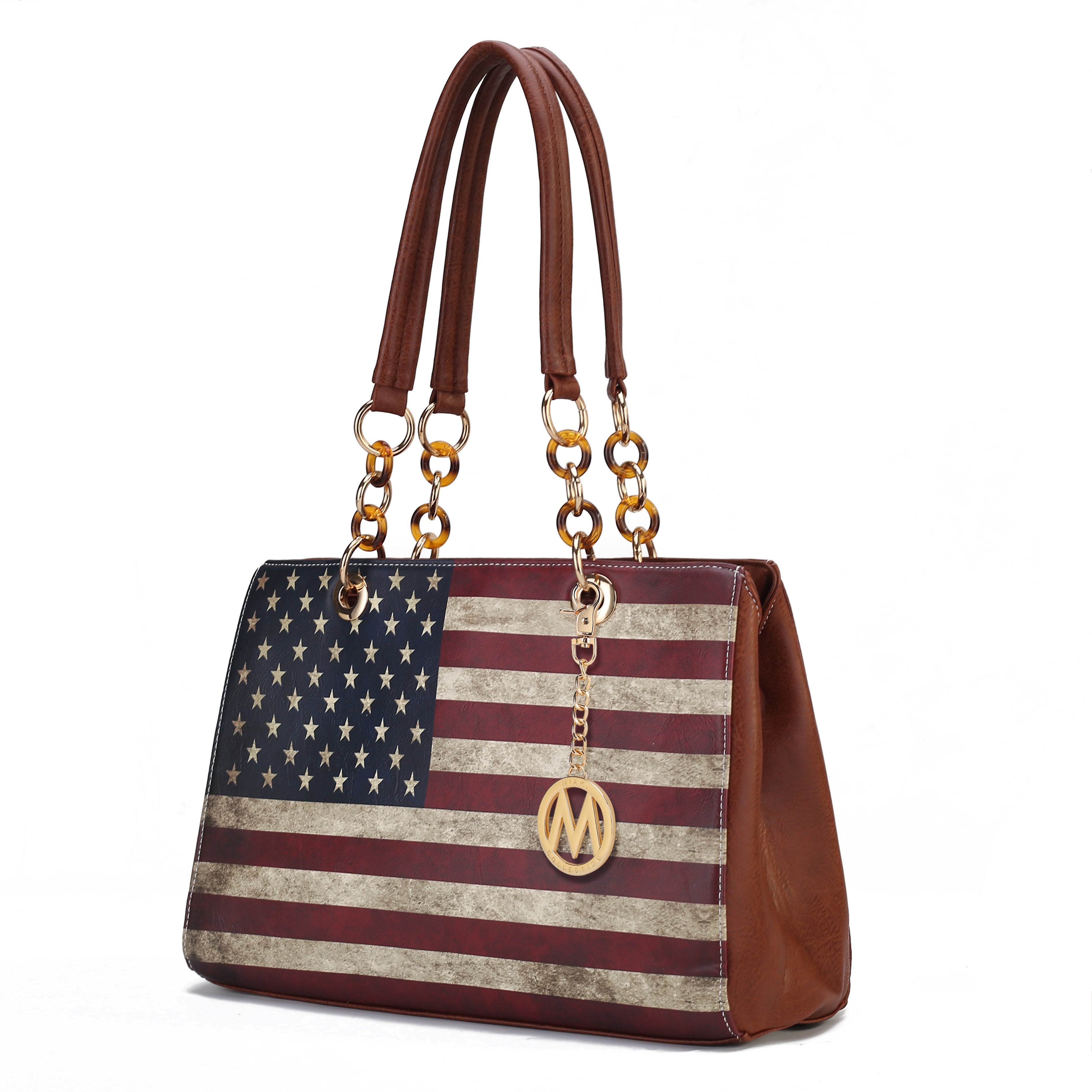 MKF Collection Nevaeh Vegan Leather patriotic pattern Women Shoulder Bag by Mia K