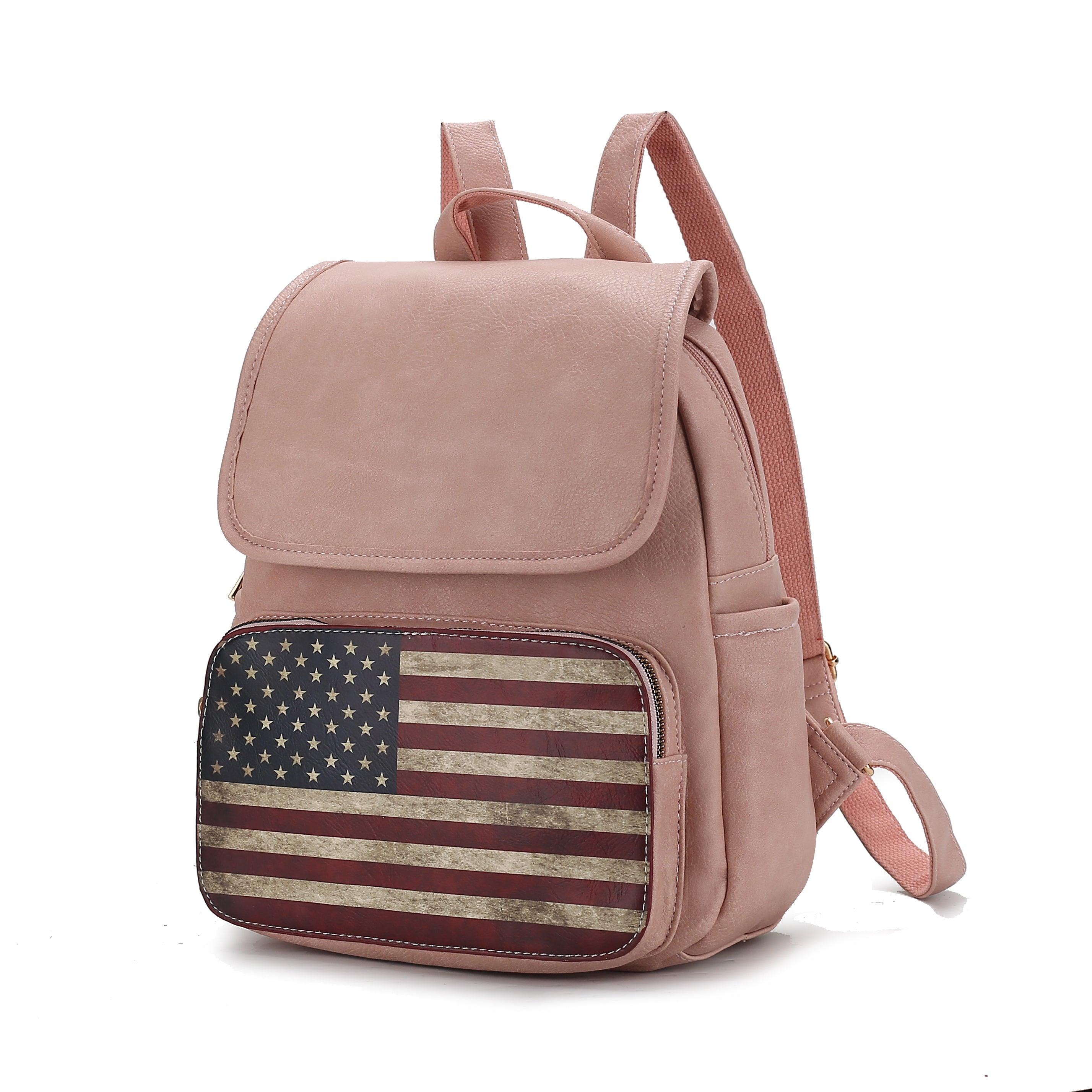 MKF Collection Regina Printed Flag Vegan Leather Women Backpack by Mia K