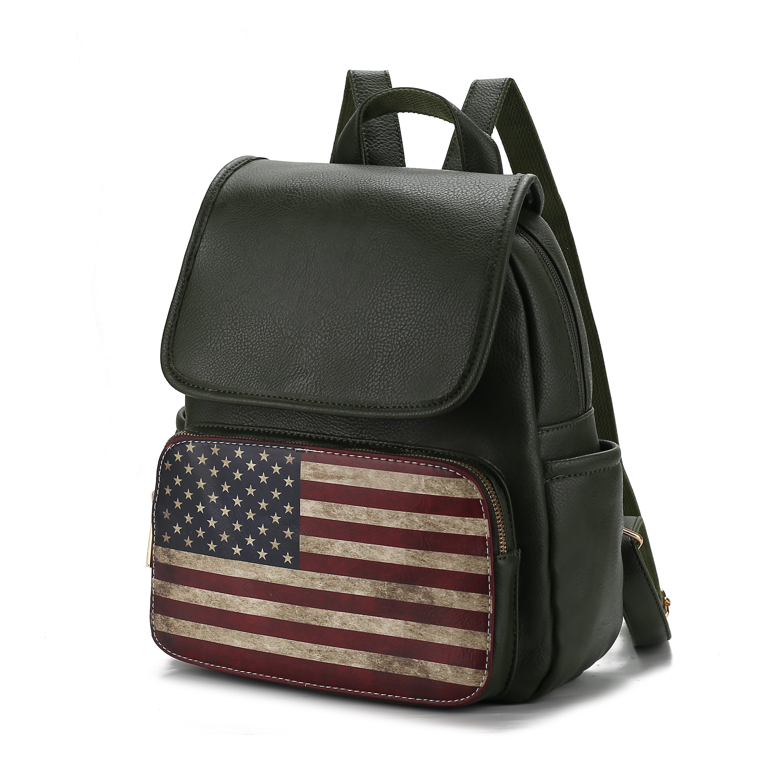 MKF Collection Regina Printed Flag Vegan Leather Women Backpack by Mia K