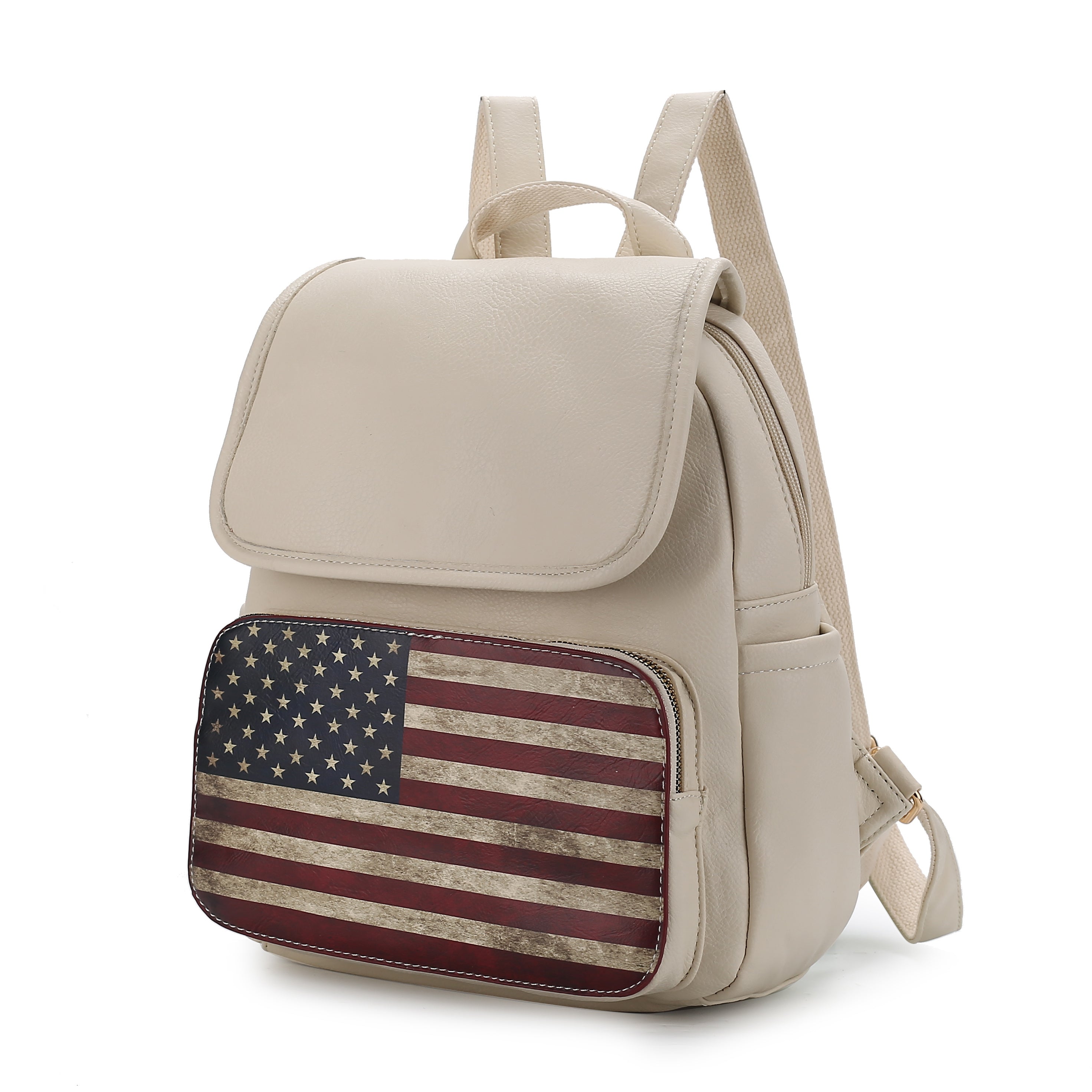 MKF Collection Regina Printed Flag Vegan Leather Women Backpack by Mia K